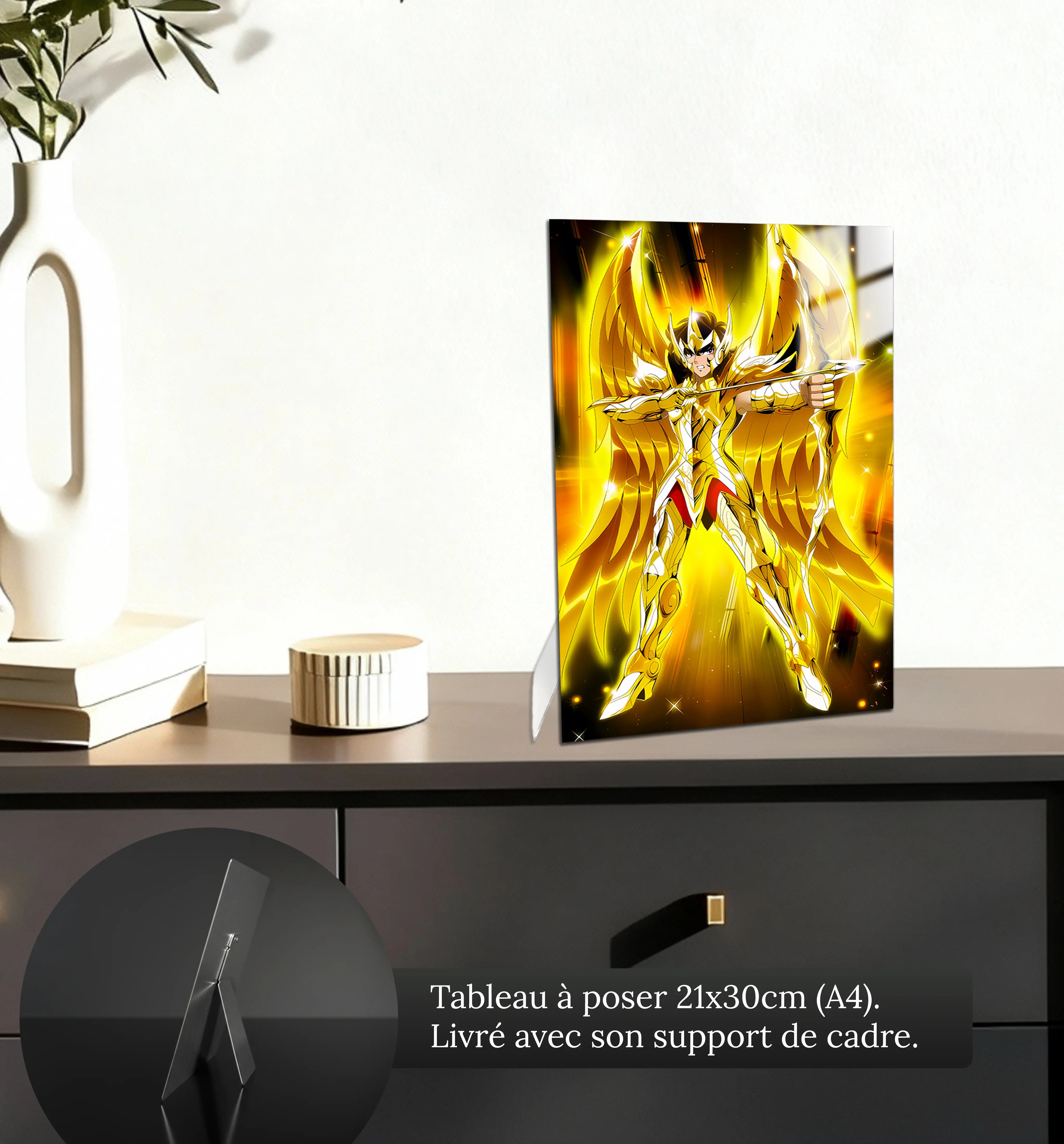 tableau-les-chevaliers-du-zodiaque-aiolos-du-sagittaire-petit-format-a-poser-sur-meuble | DreamWay