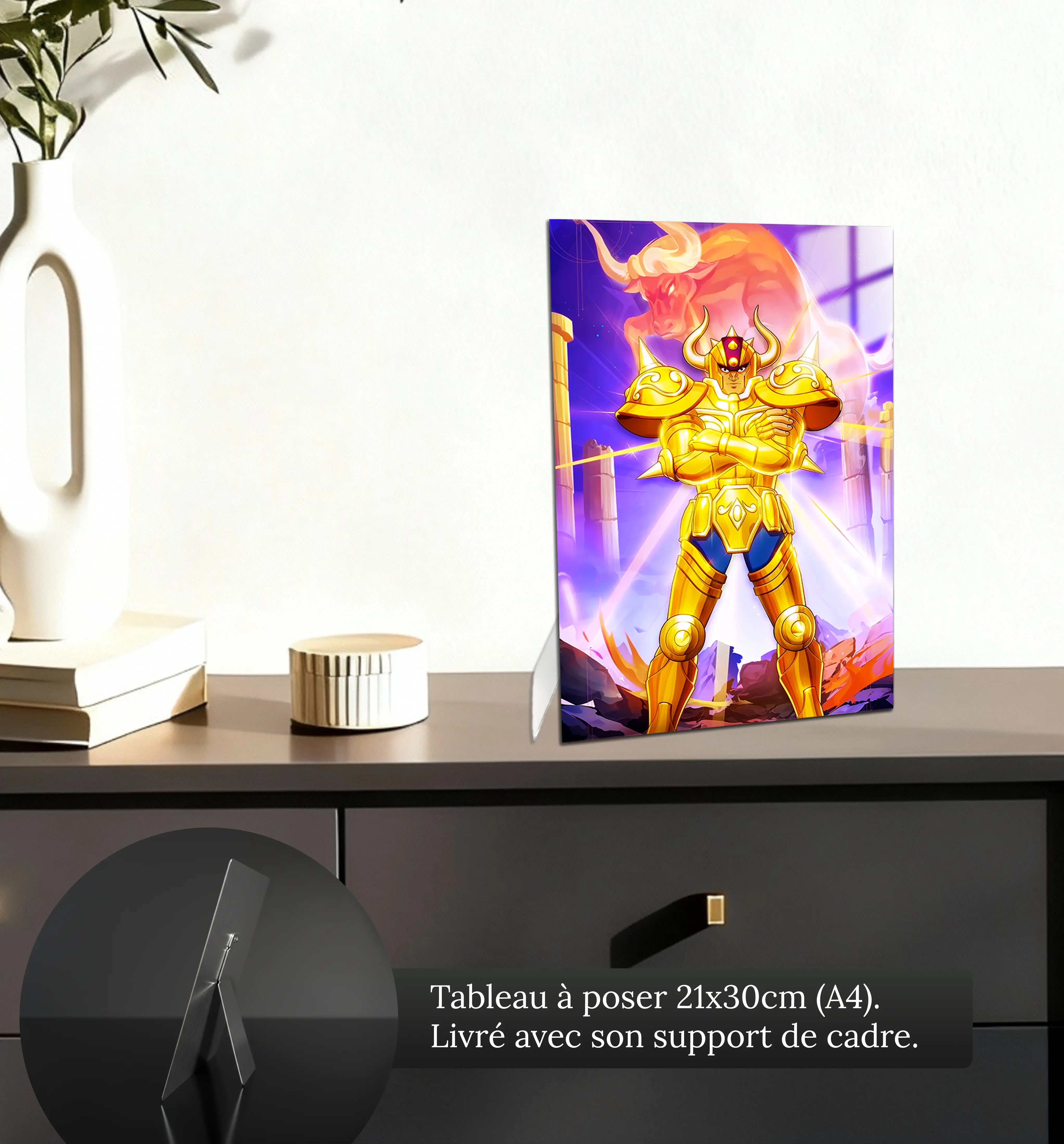 tableau-les-chevaliers-du-zodiaque-aldebaran-du-taureau-petit-format-a-poser-sur-meuble | DreamWay