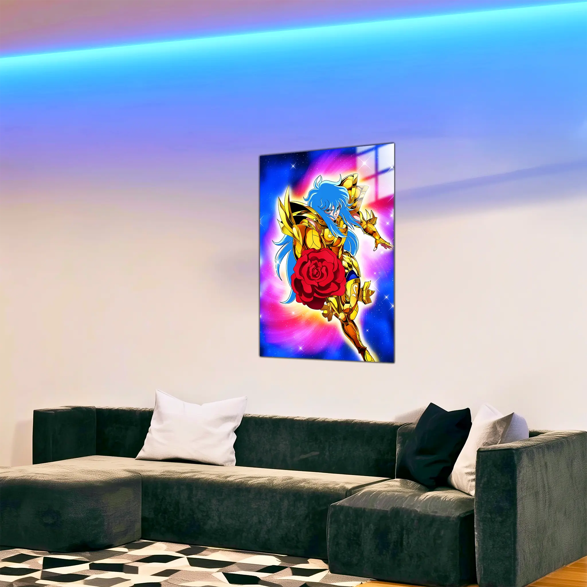 tableau-les-chevaliers-du-zodiaque-aphrodite-des-poissons-dans-le-salon | DreamWay