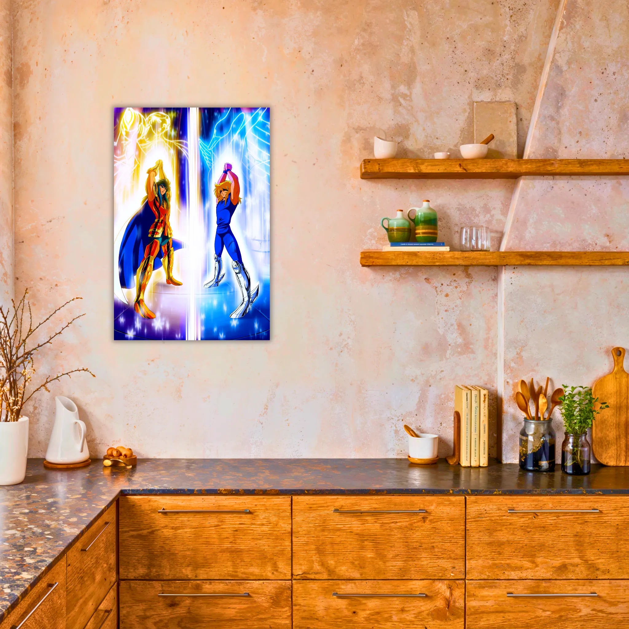 tableau-les-chevaliers-du-zodiaque-bataille-camus-contre-hyoga-dans-la-cuisine | DreamWay