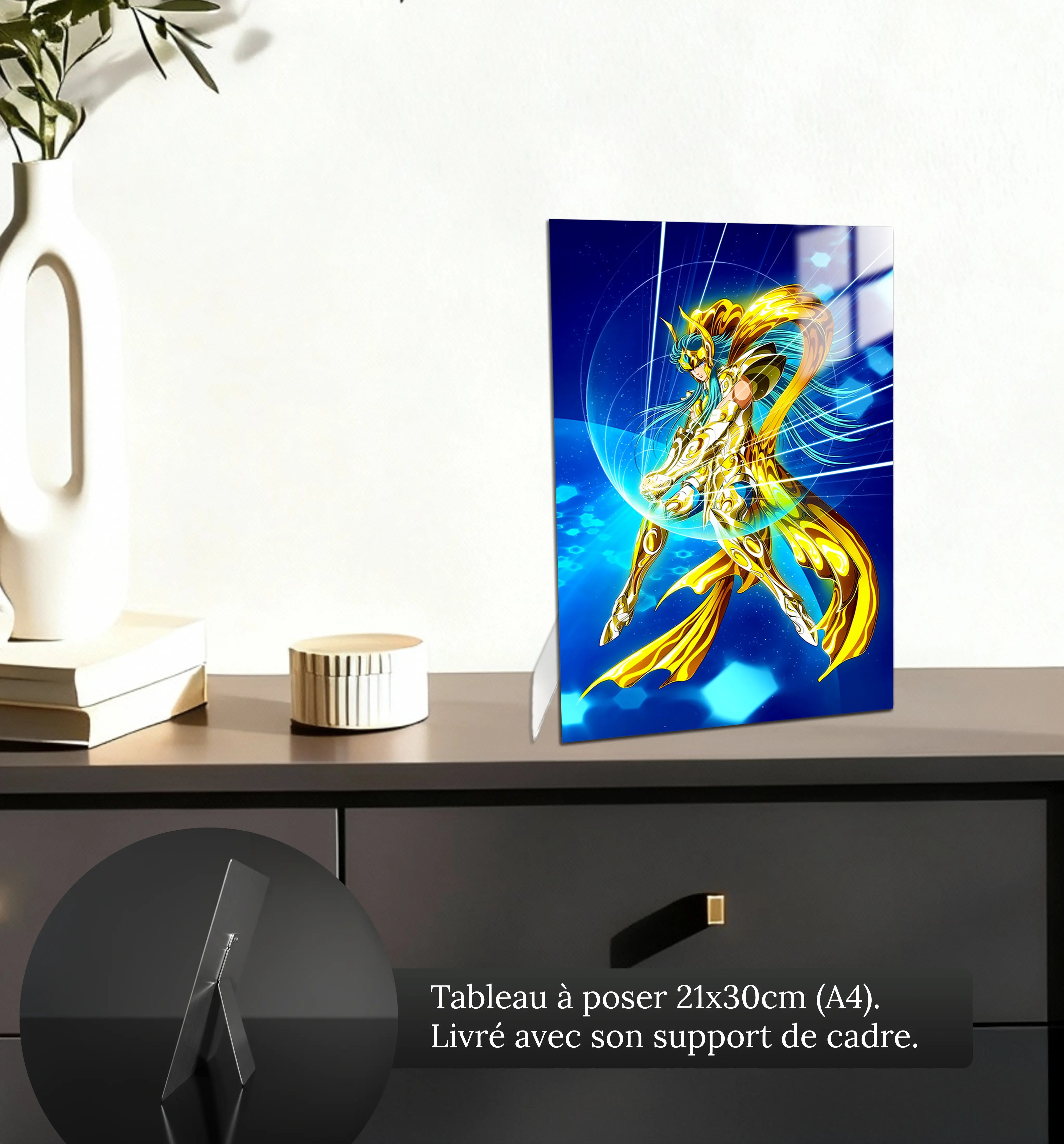 tableau-les-chevaliers-du-zodiaque-camus-du-verseau-petit-format-a-poser-sur-meuble | DreamWay