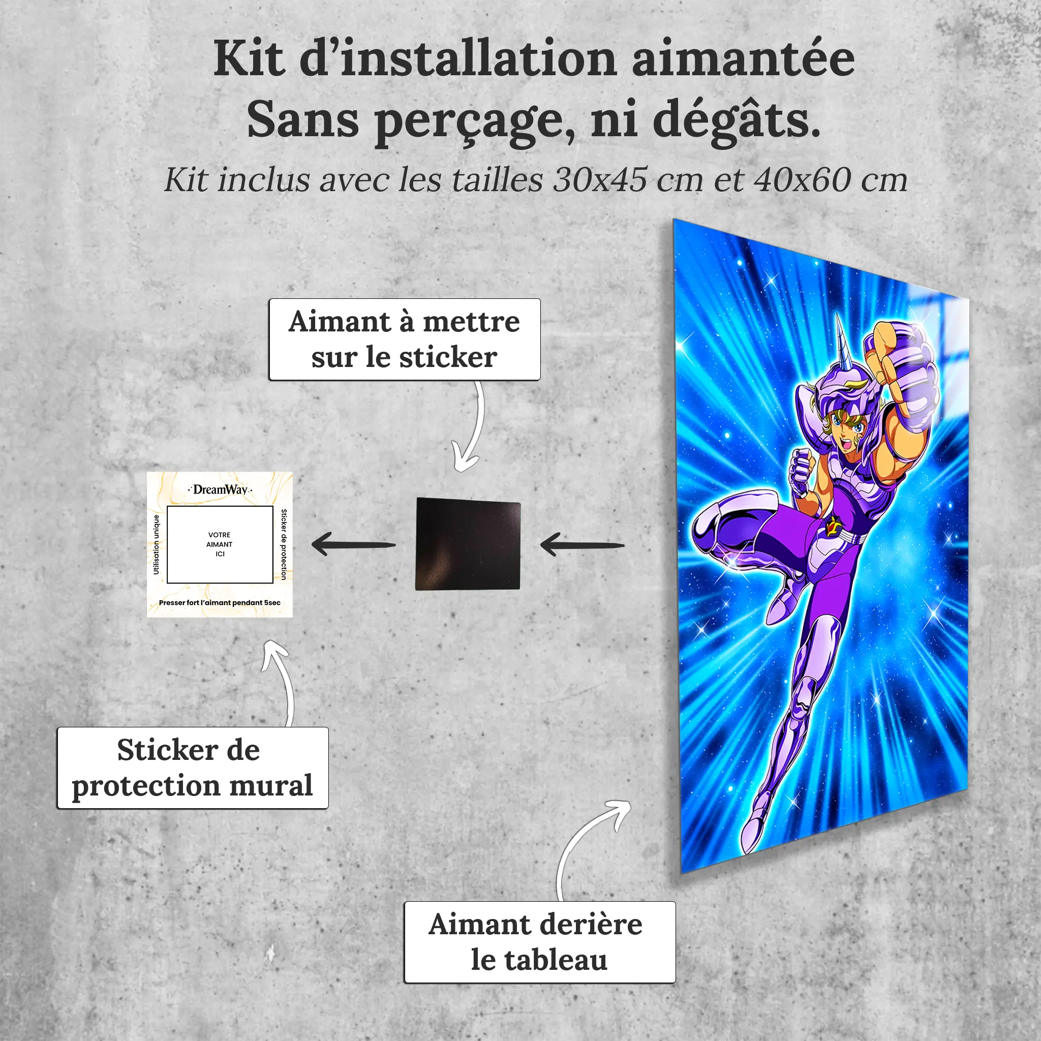 tableau-les-chevaliers-du-zodiaque-jabu-de-la-licorne-avec-installation-aimantee | DreamWay