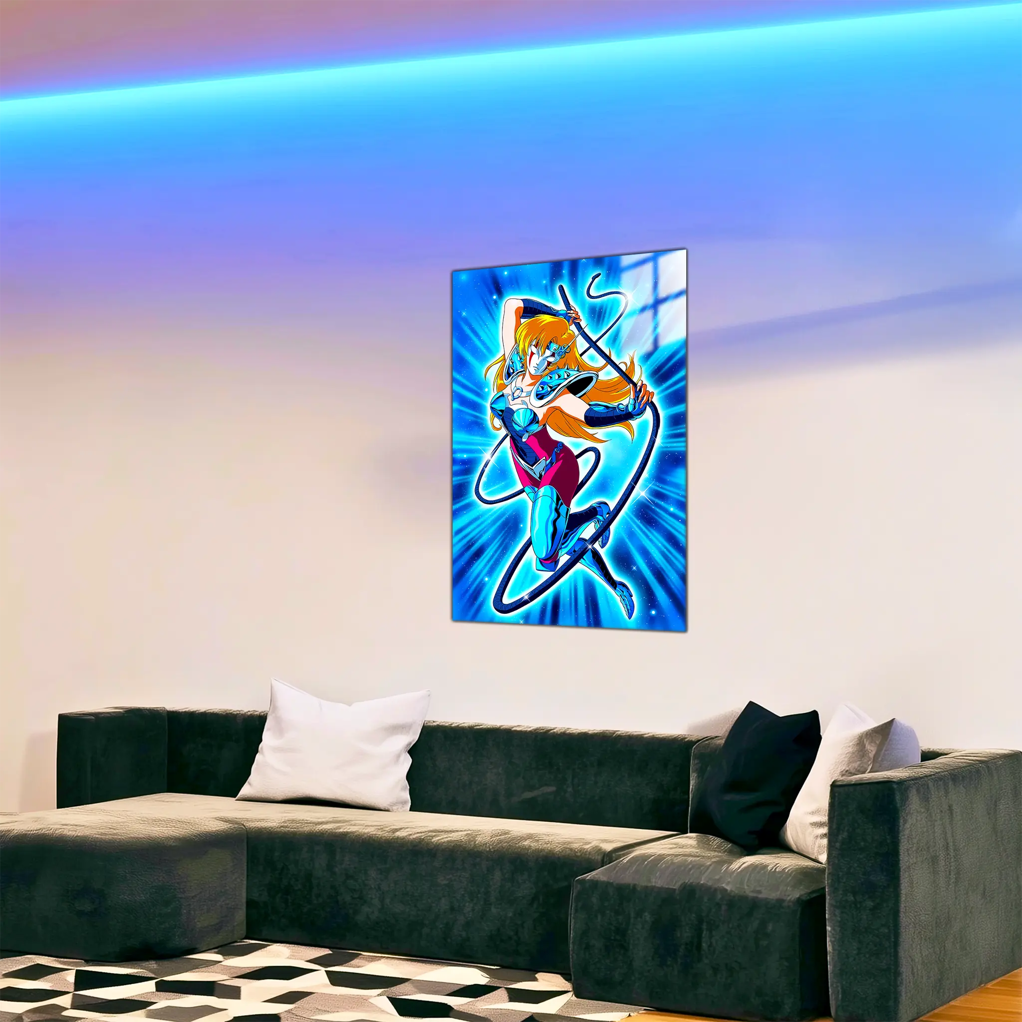 tableau-les-chevaliers-du-zodiaque-june-du-cameleon-dans-le-salon | DreamWay
