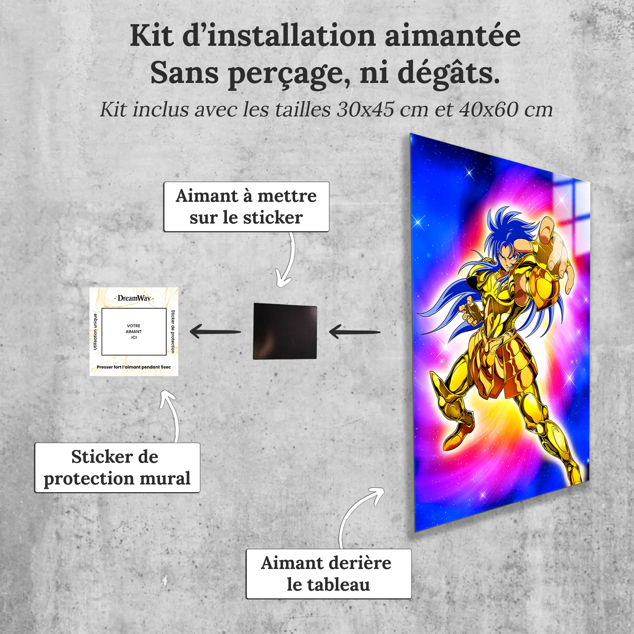 tableau-les-chevaliers-du-zodiaque-kanon-avec-installation-aimantee | DreamWay
