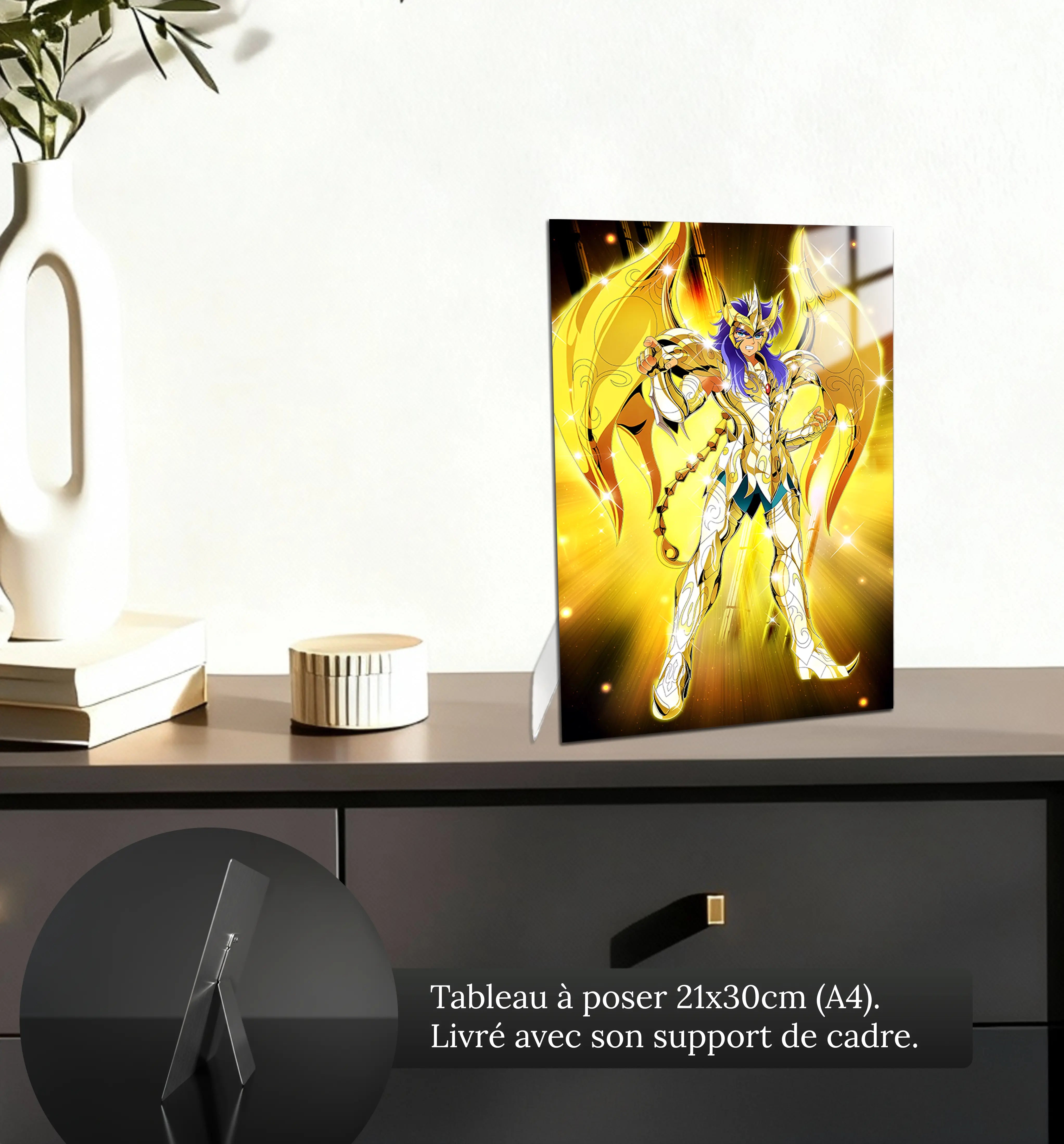 tableau-les-chevaliers-du-zodiaque-milo-scorpion-petit-format-a-poser-sur-meuble | DreamWay