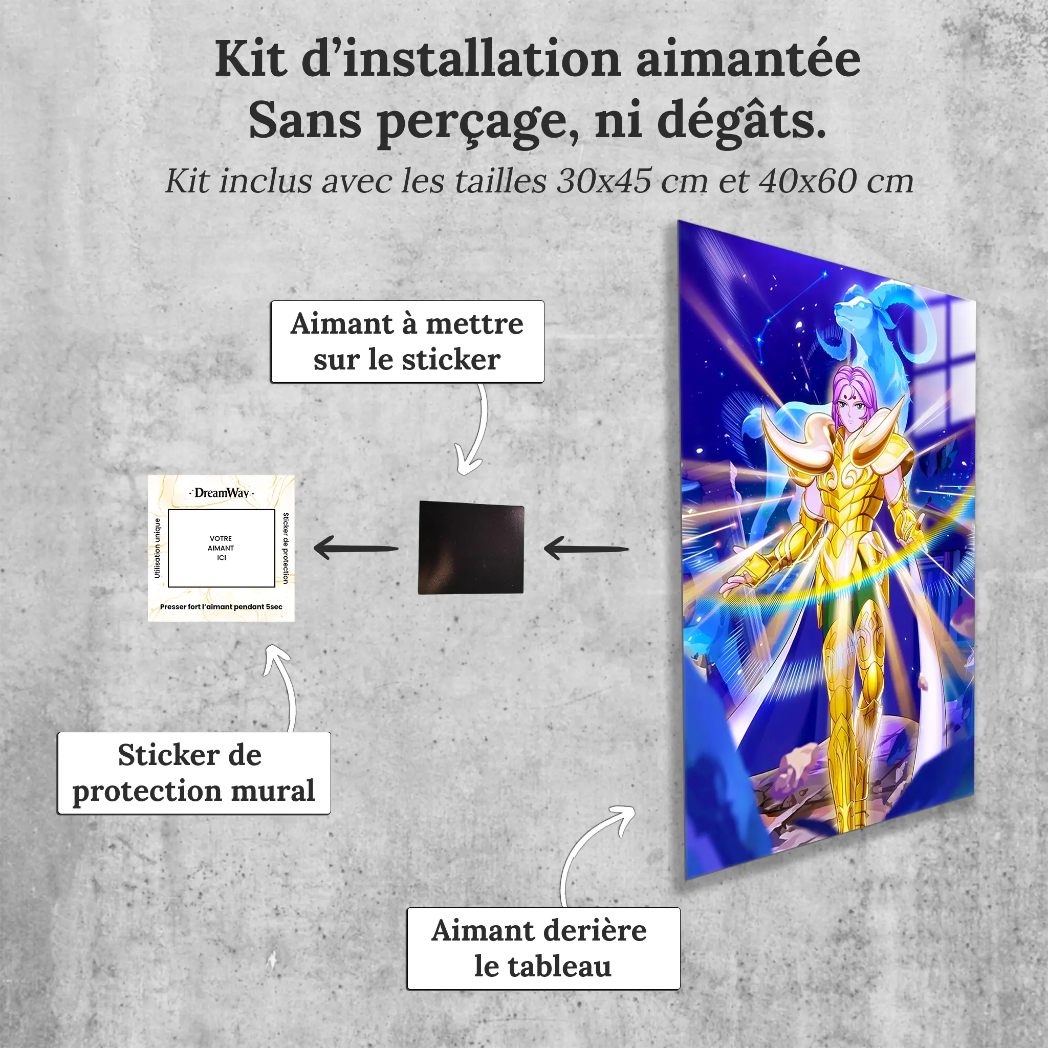 tableau-les-chevaliers-du-zodiaque-mu-du-belier-avec-installation-aimantee | DreamWay