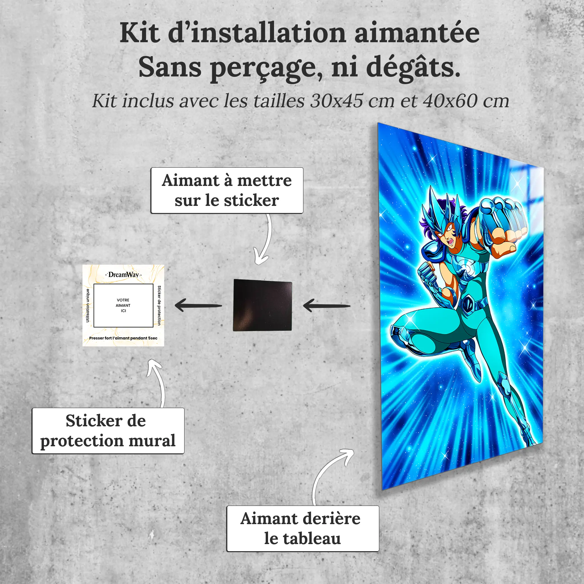 tableau-les-chevaliers-du-zodiaque-nachi-du-loup-avec-installation-aimantee | DreamWay