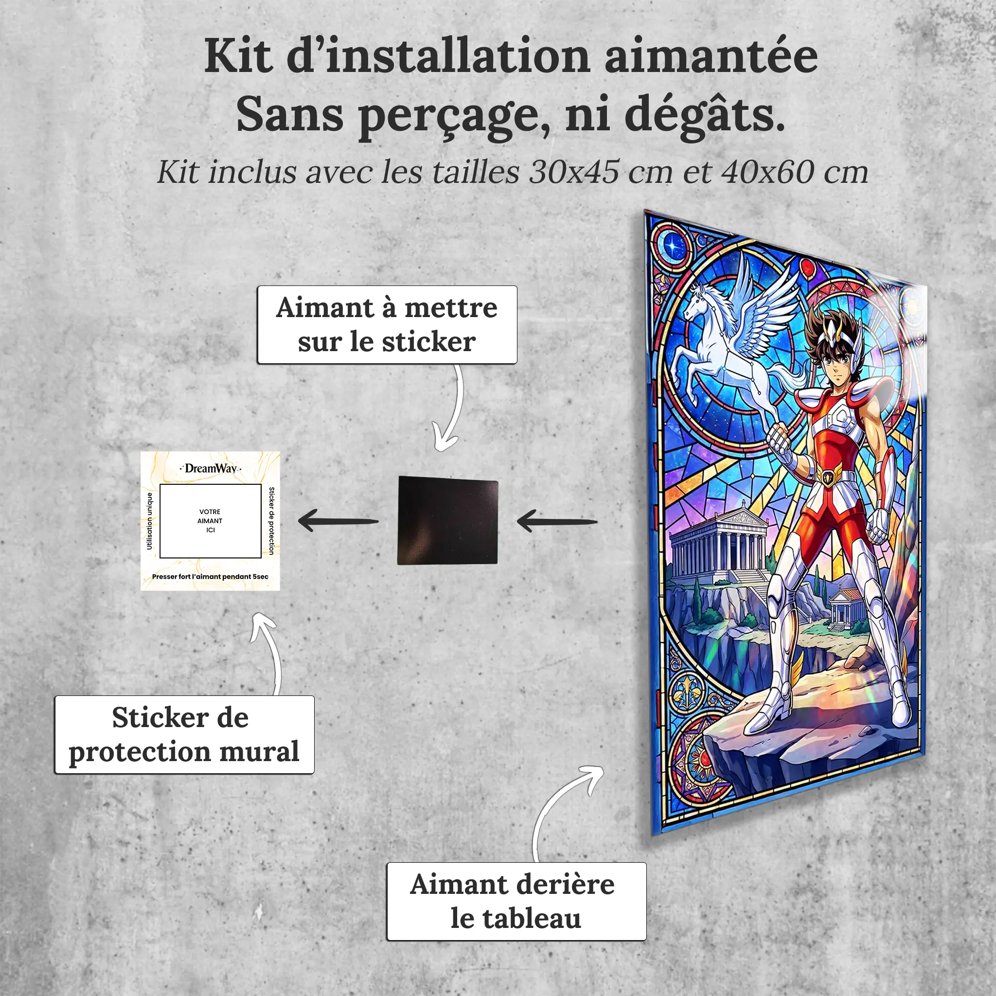 Tableau Les Chevaliers Du Zodiaque Saint Seiya Vitrail