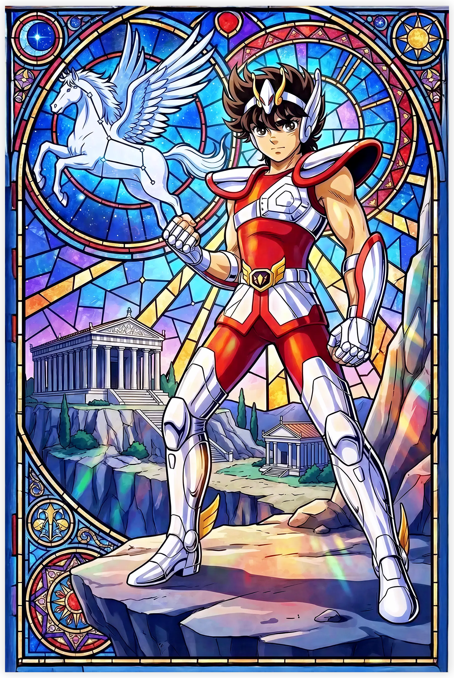 Tableau Les Chevaliers Du Zodiaque Saint Seiya Vitrail