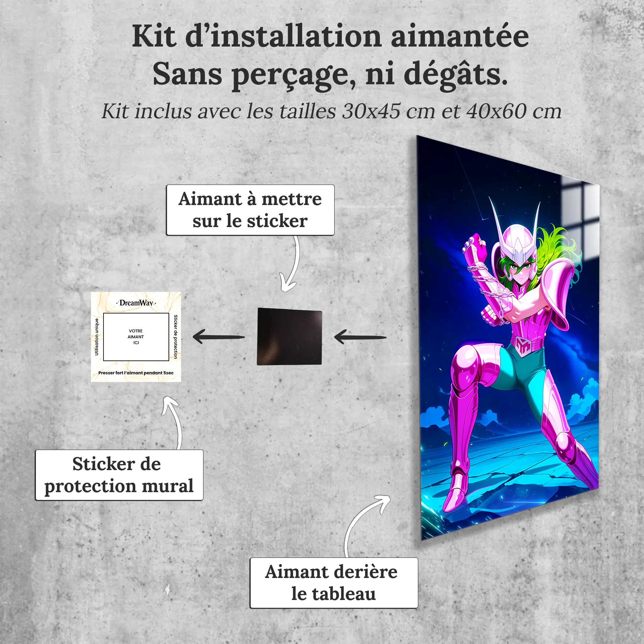 tableau-les-chevaliers-du-zodiaque-shun-andromede-avec-installation-aimantee | DreamWay