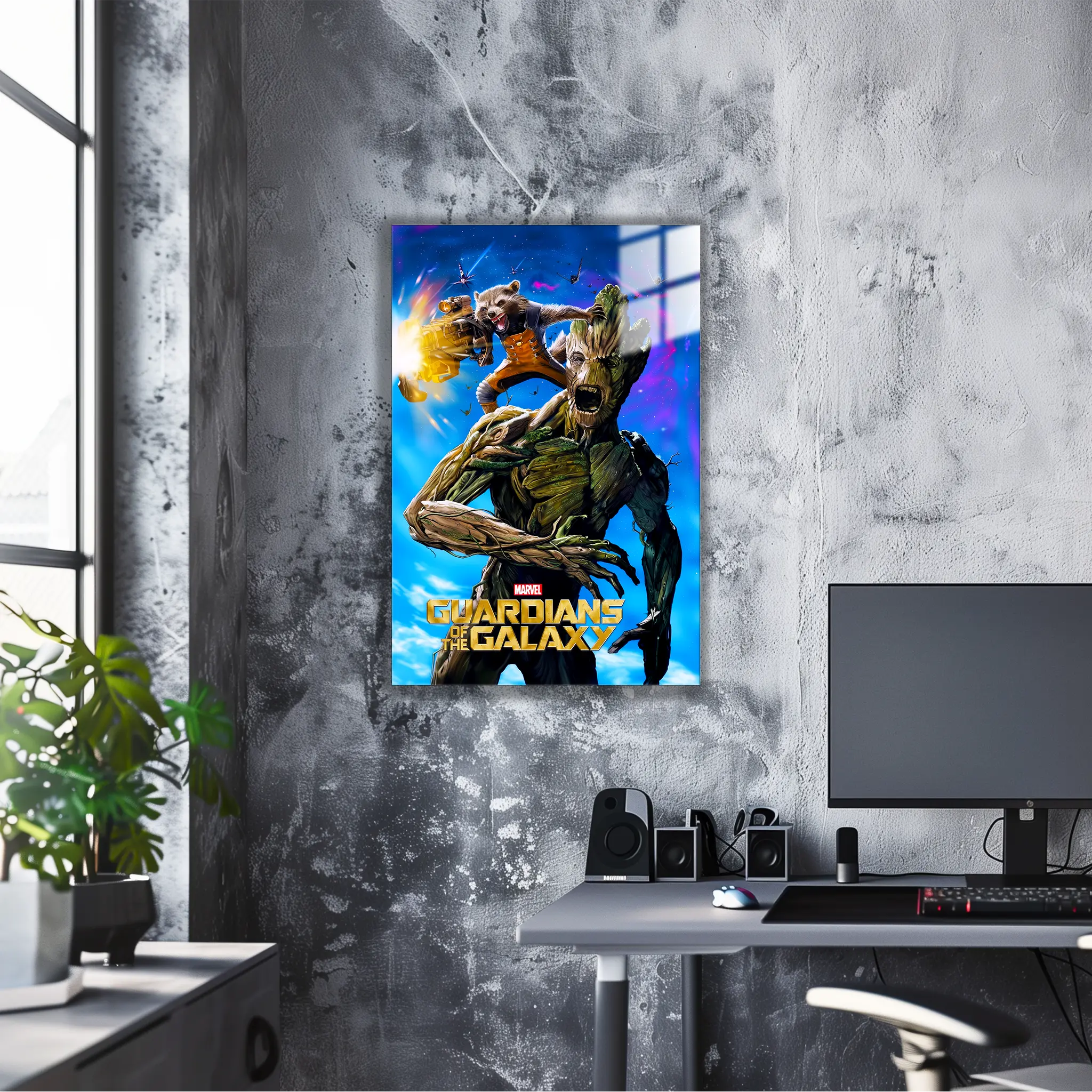 tableau-les-gardiens-de-la-galaxie-groot-et-rocket-affiche-dans-le-bureau | DreamWay