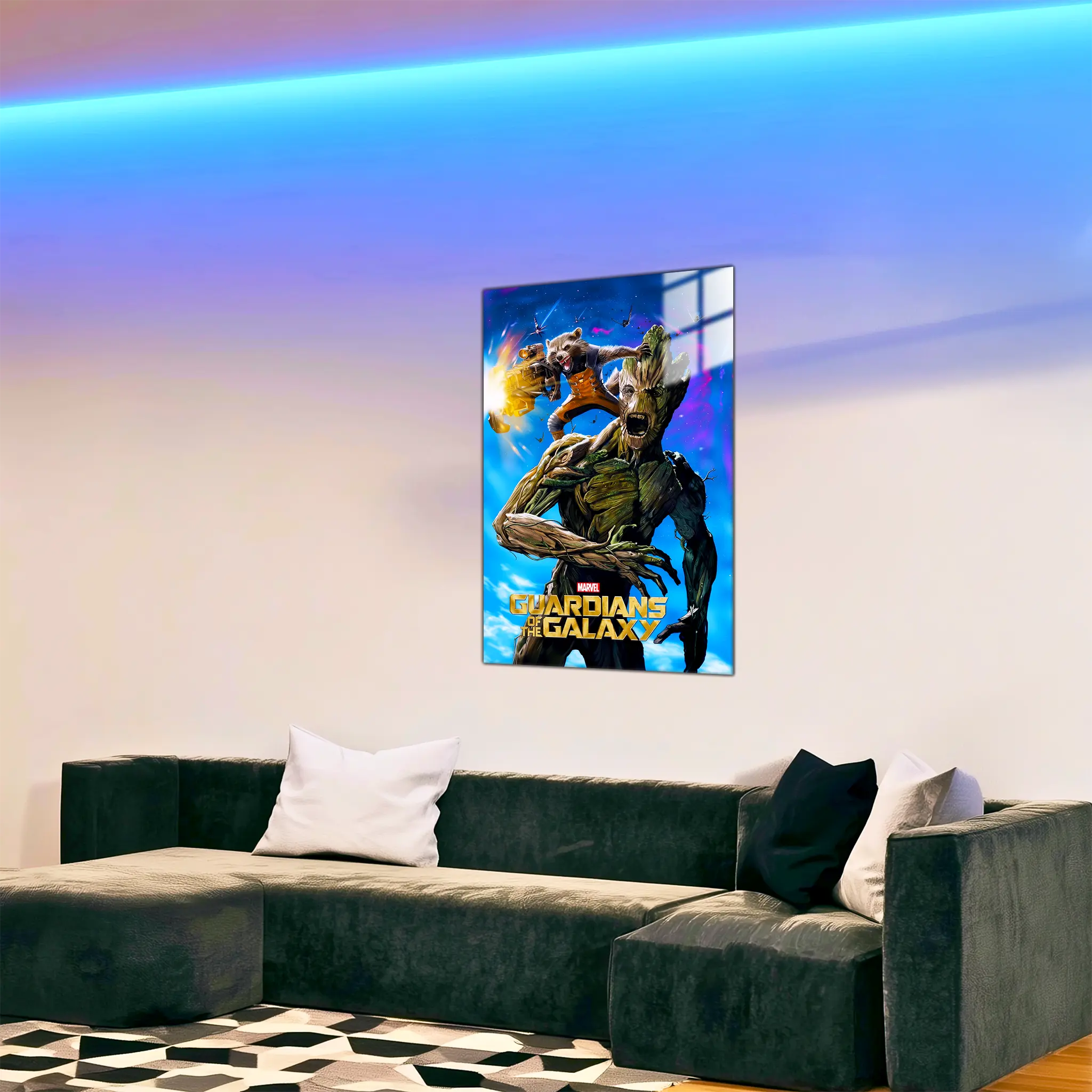 tableau-les-gardiens-de-la-galaxie-groot-et-rocket-affiche-dans-le-salon | DreamWay