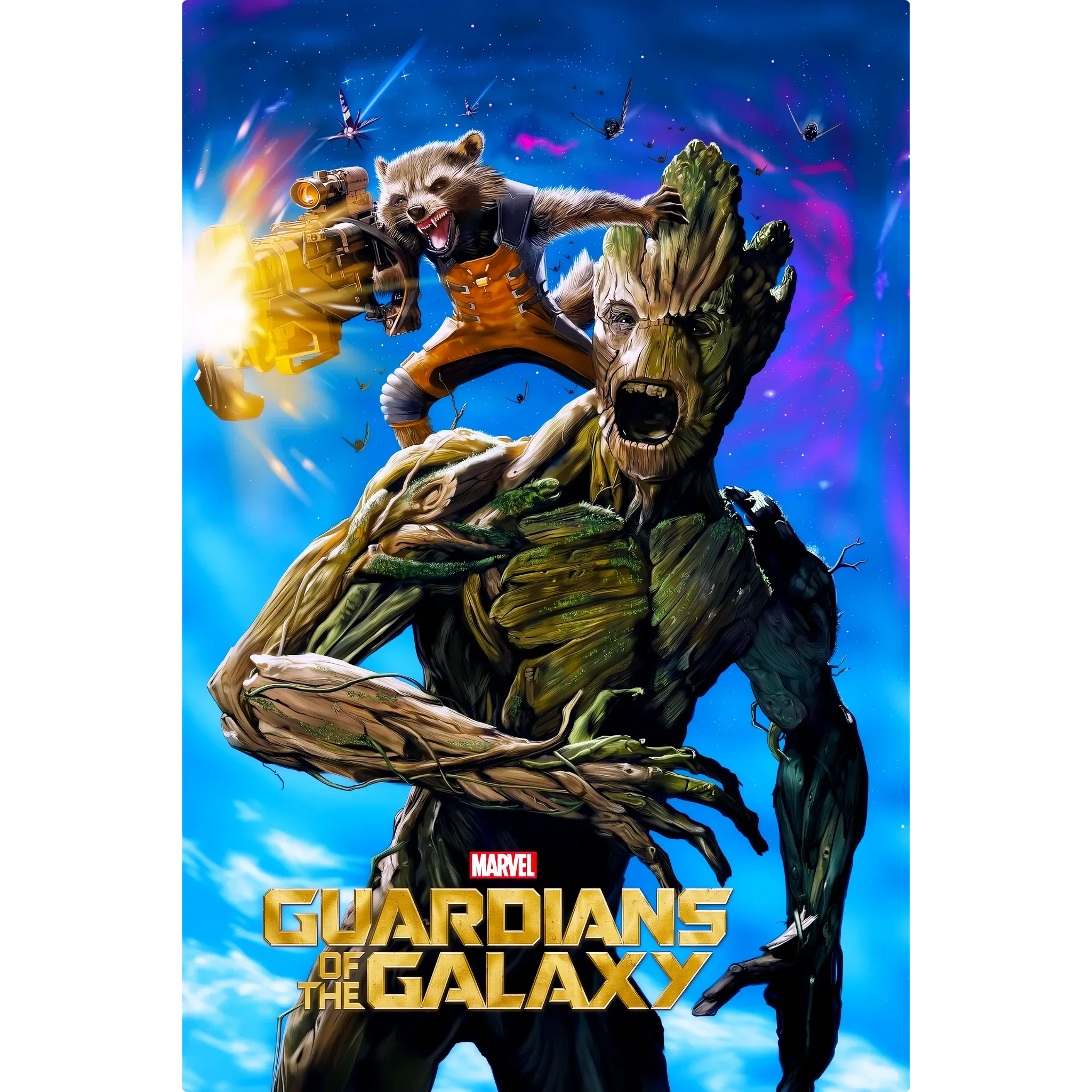 Tableau Les Gardiens De La Galaxie Groot Et Rocket Affiche