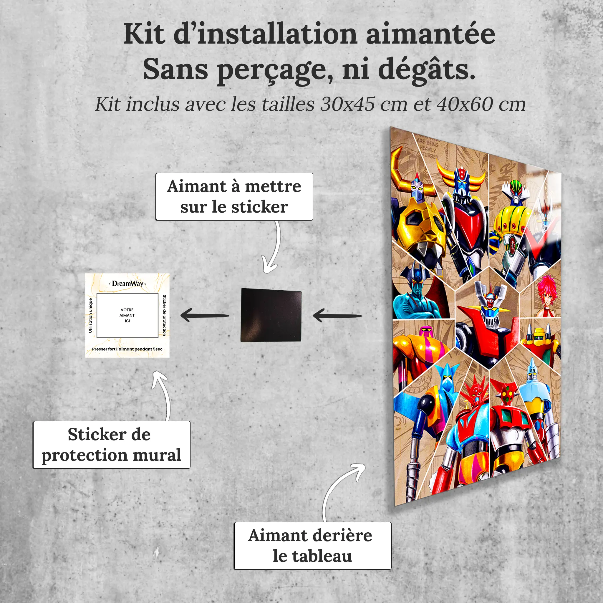 tableau-les-heros-bd-avec-installation-aimantee | DreamWay