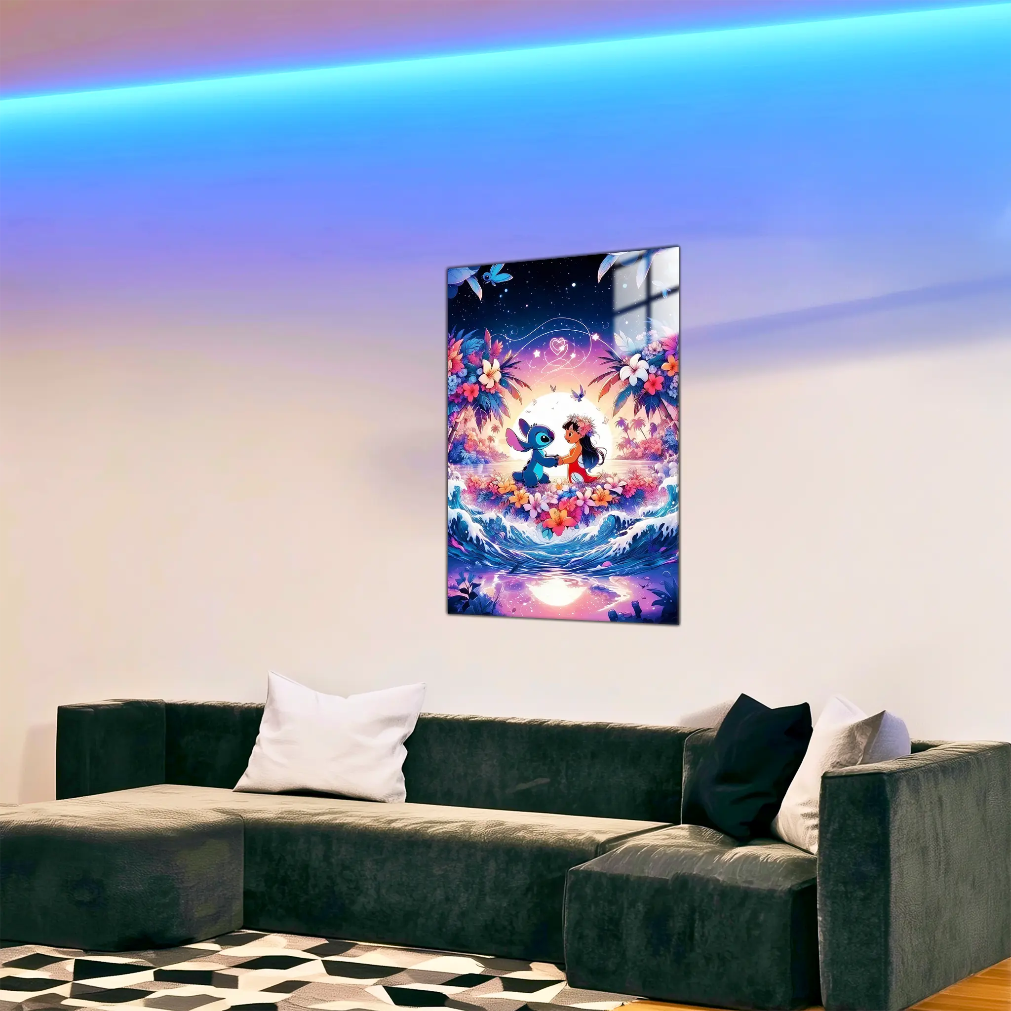 tableau-lilo-et-stich-plage-paradisiaque-dans-le-salon | DreamWay