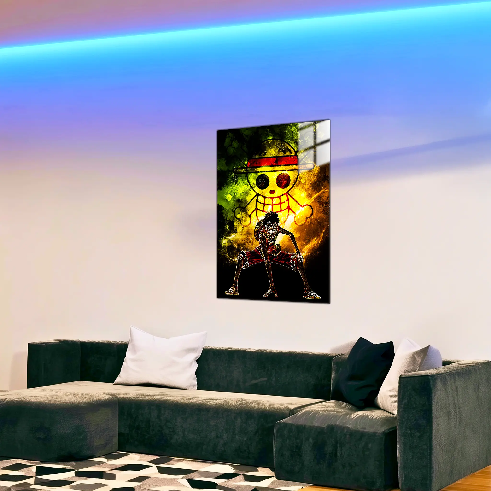 tableau-luffy-colore-dans-le-salon | DreamWay