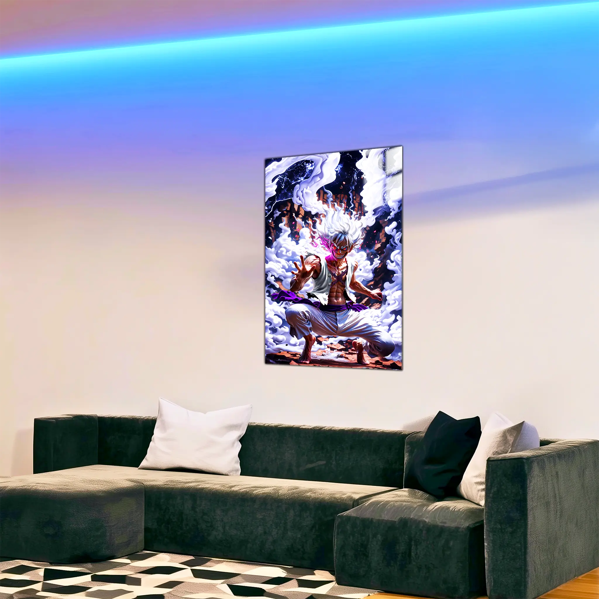 tableau-luffy-gear-5-realiste-dans-le-salon | DreamWay