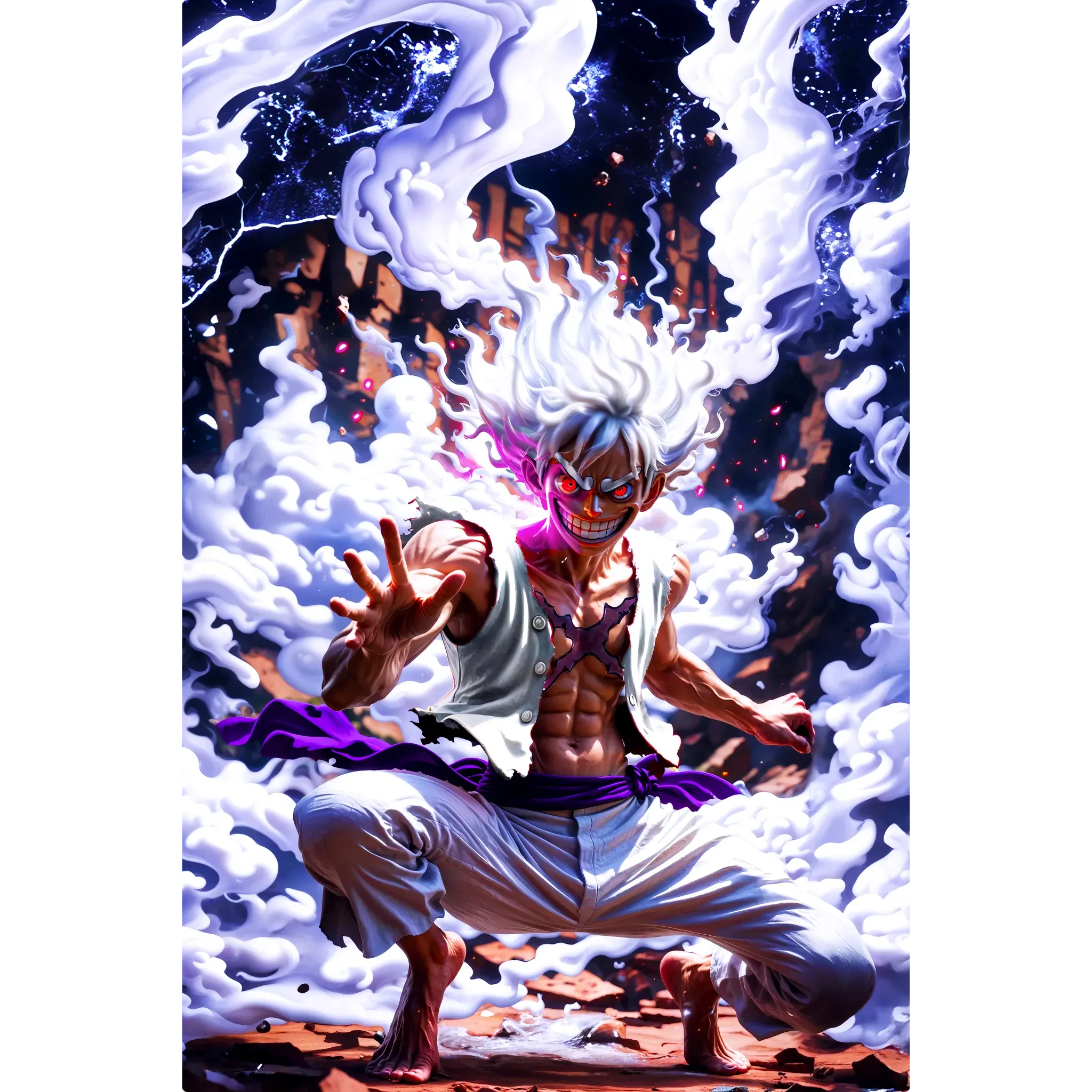 Tableau Luffy Gear 5 Réalise