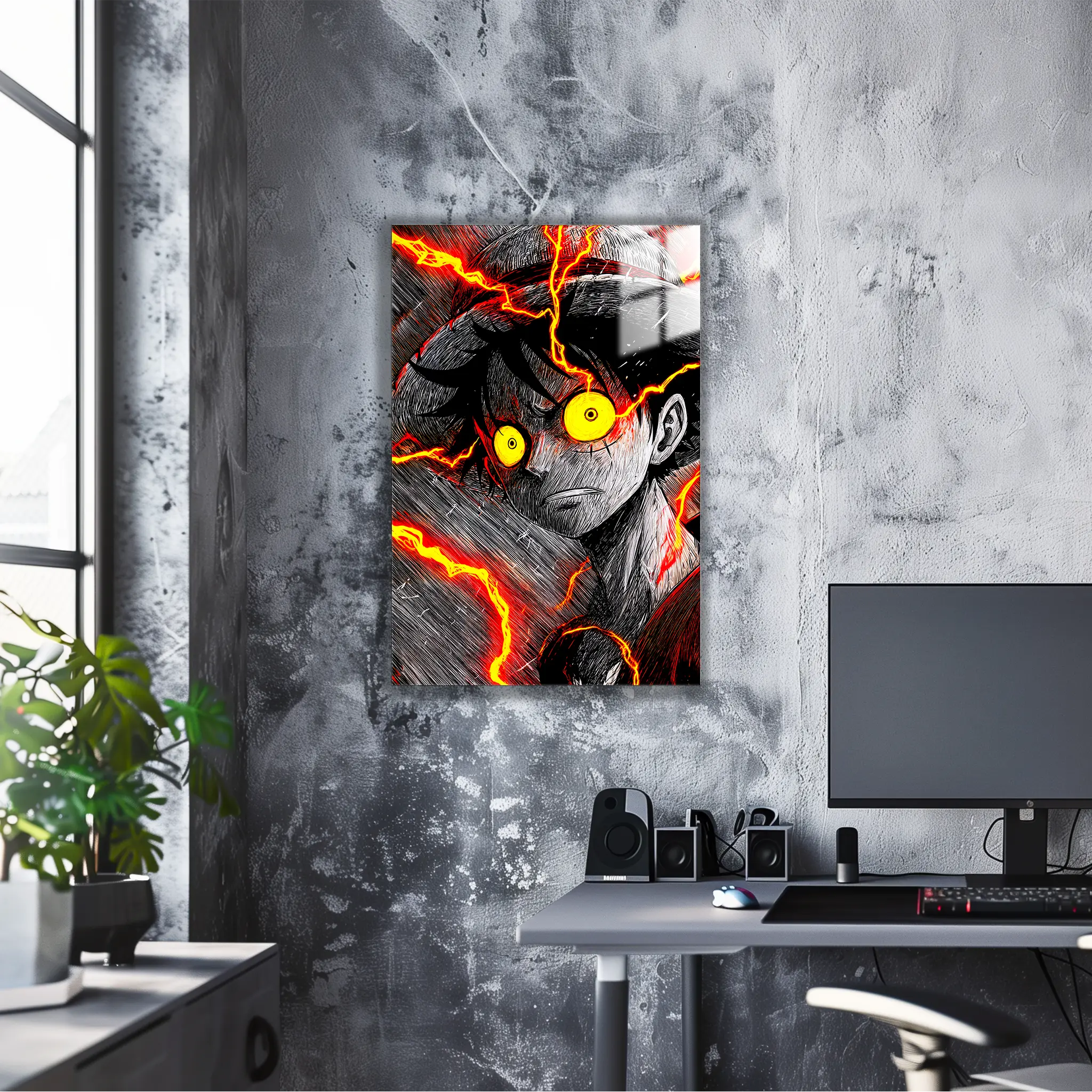 tableau-luffy-noir-et-blanc-portrait | DreamWay