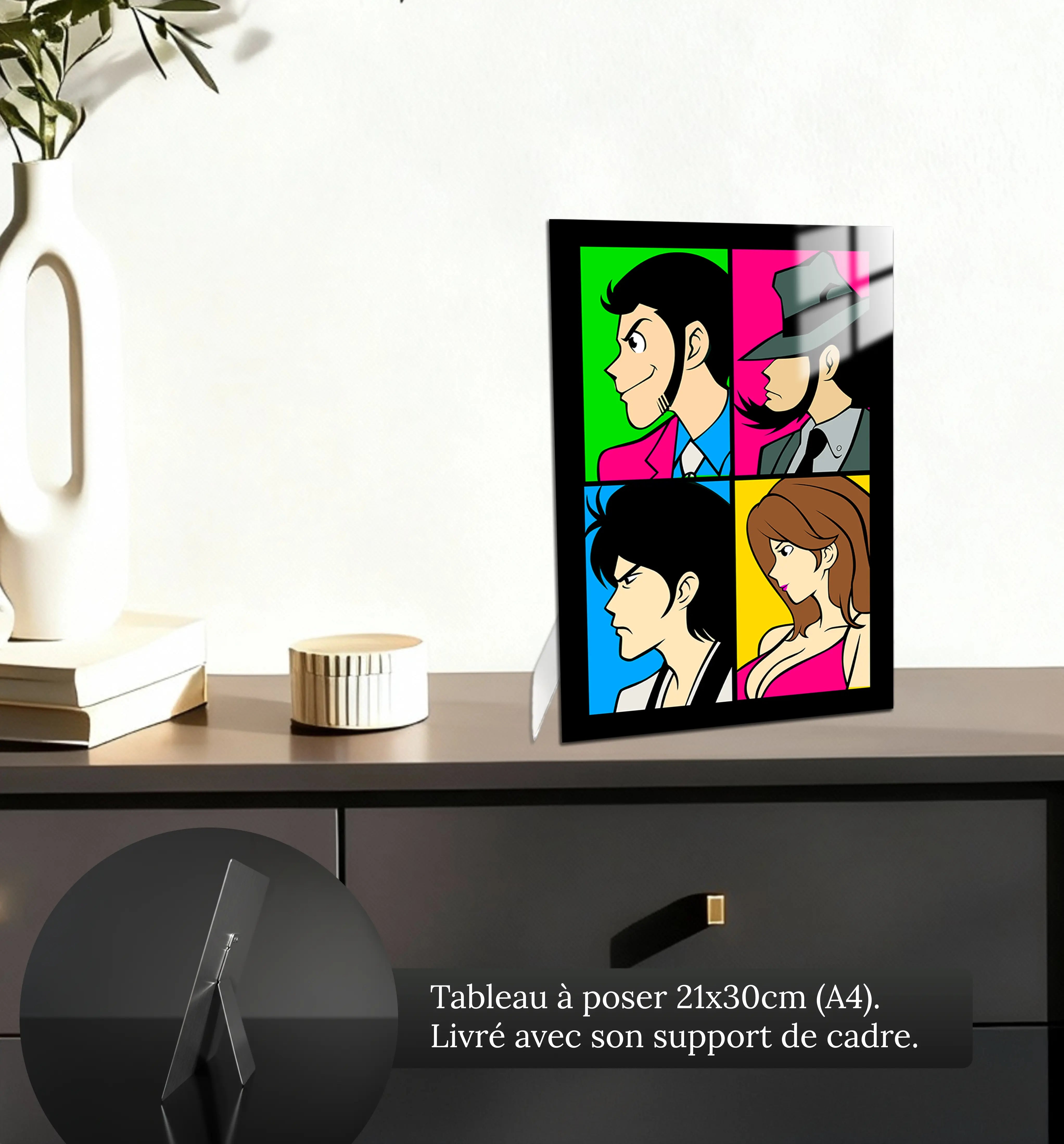 tableau-lupin-heros-portrait-petit-format-a-poser-sur-meuble | DreamWay