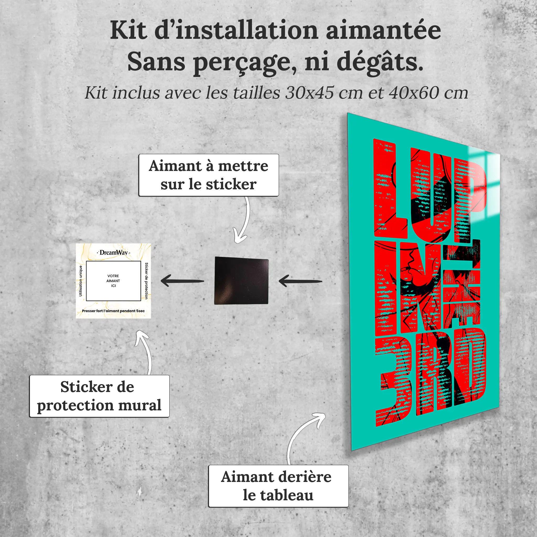 tableau-lupin-jigen-3RD-avec-installation-aimantee | DreamWay