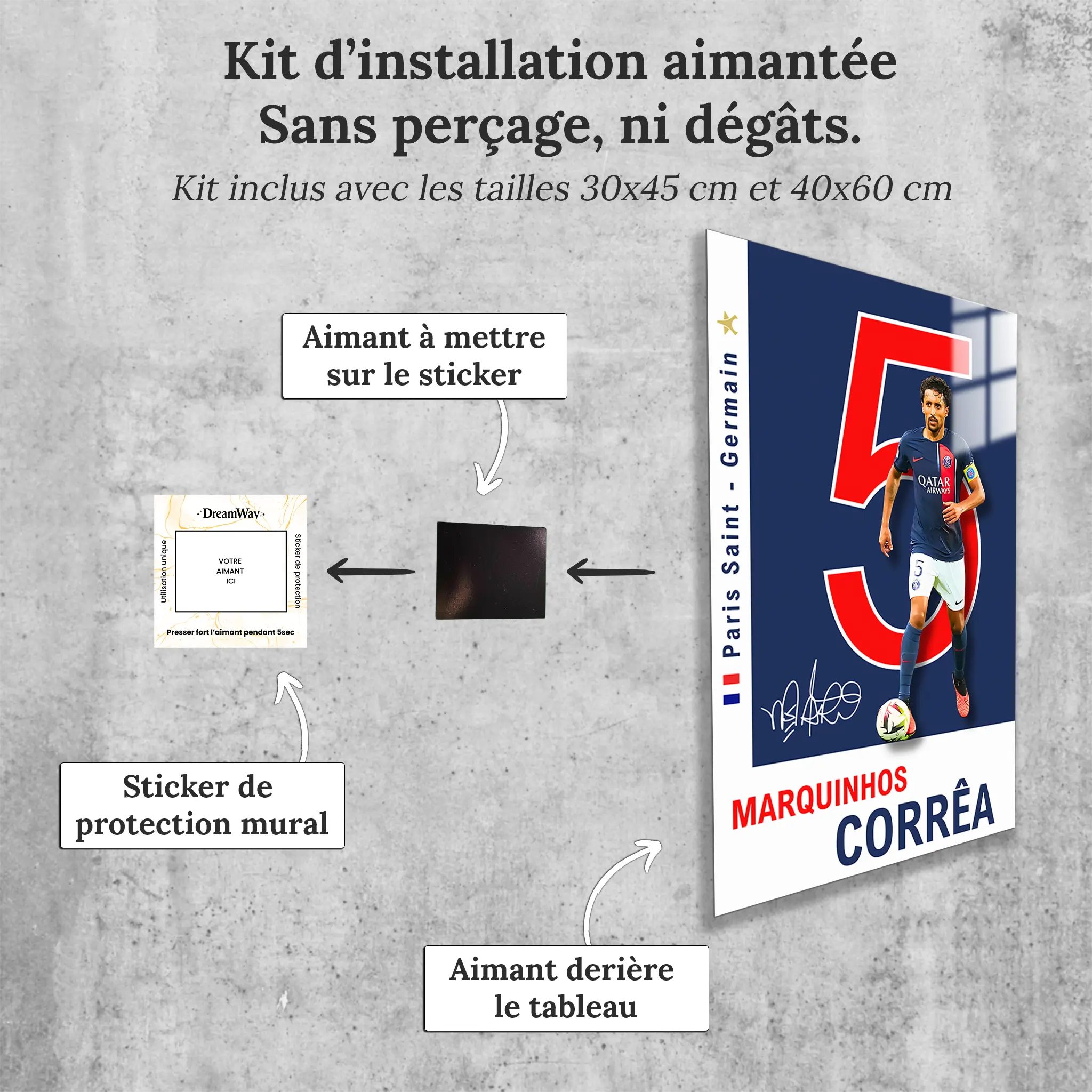 tableau-marquinhos-psg-avec-installation-aimantee | DreamWay
