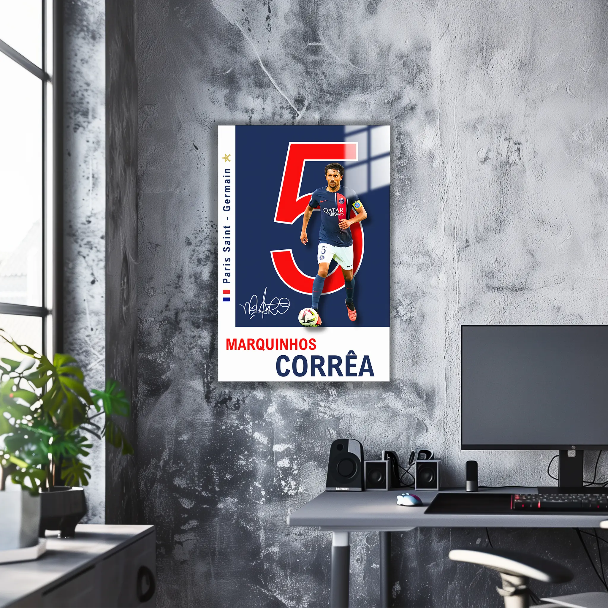 tableau-marquinhos-psg-dans-le-bureau | DreamWay