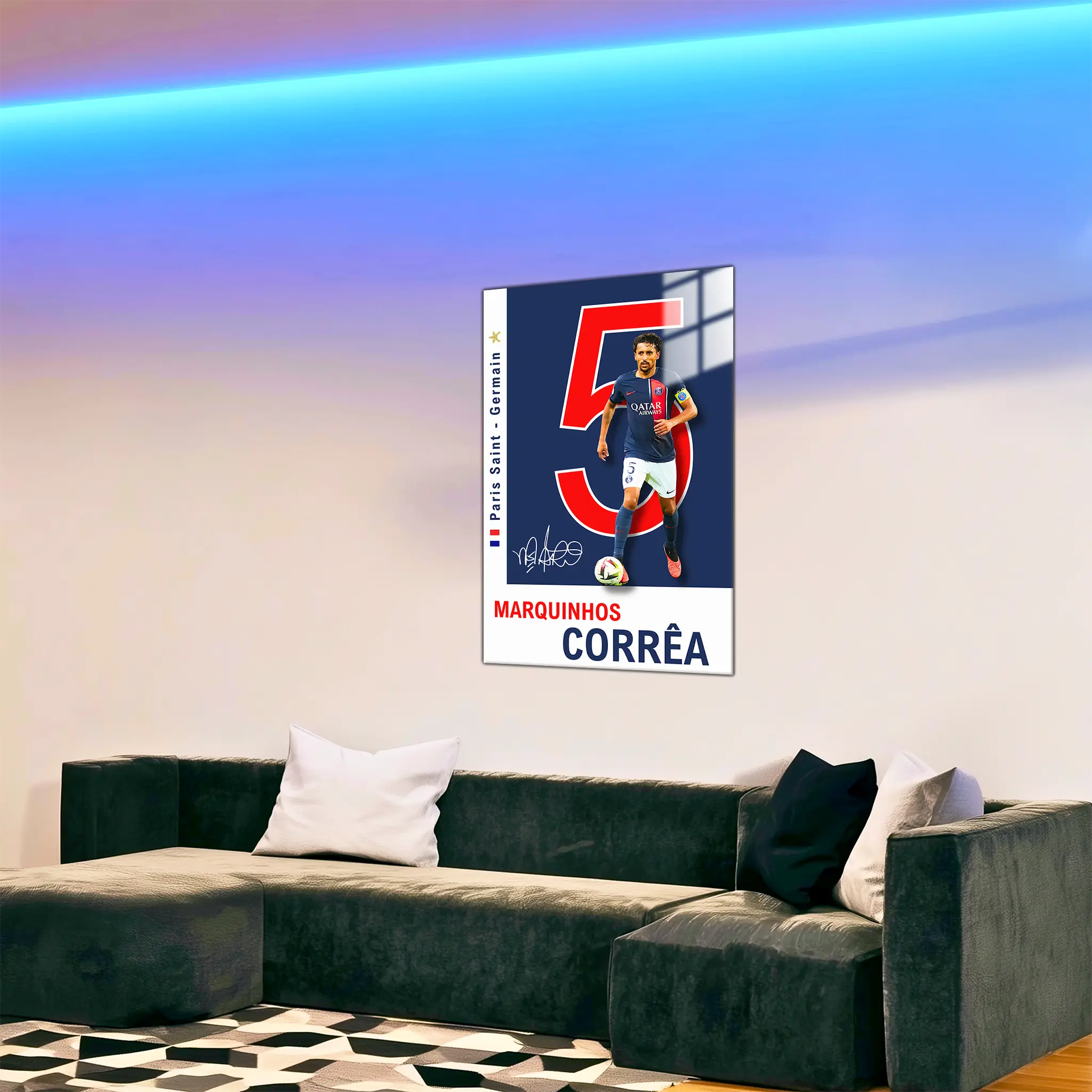 tableau-marquinhos-psg-dans-le-salon | DreamWay