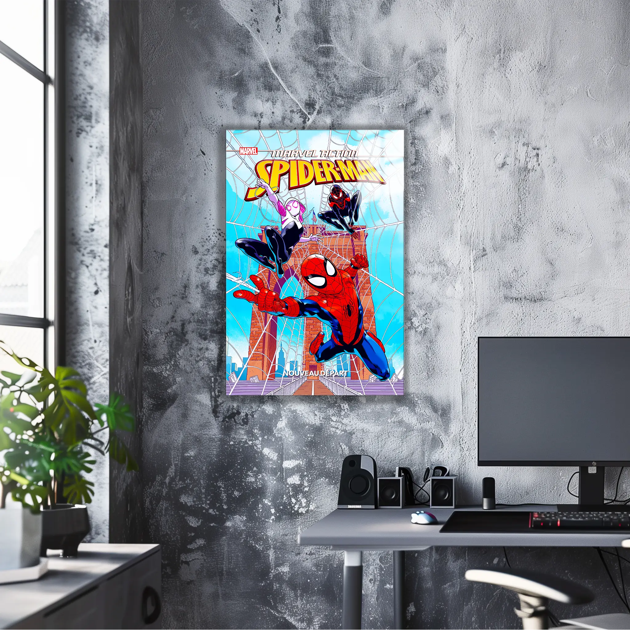 tableau-marvel-action-spiderman-dans-le-bureau | DreamWay