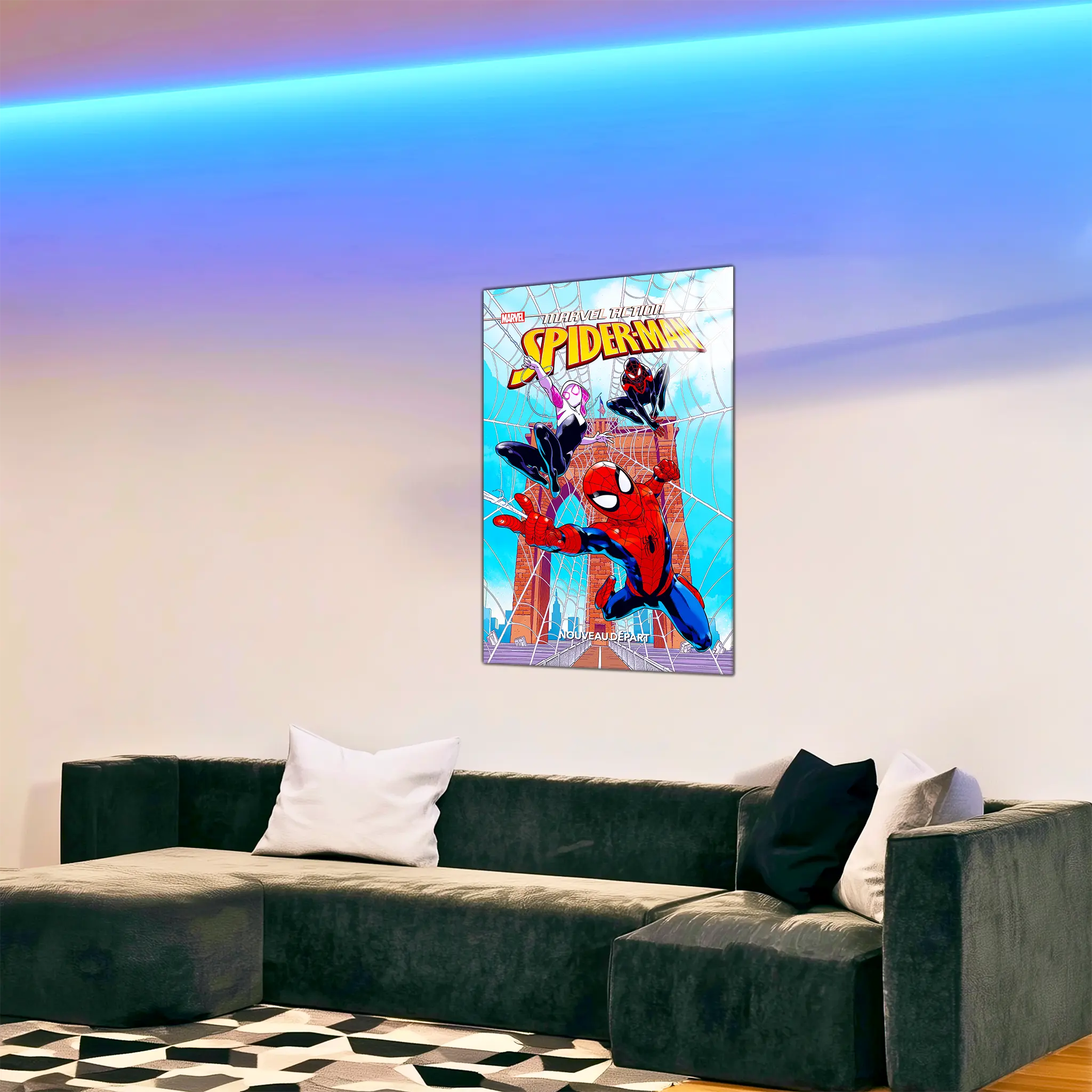 tableau-marvel-action-spiderman-dans-le-salon | DreamWay