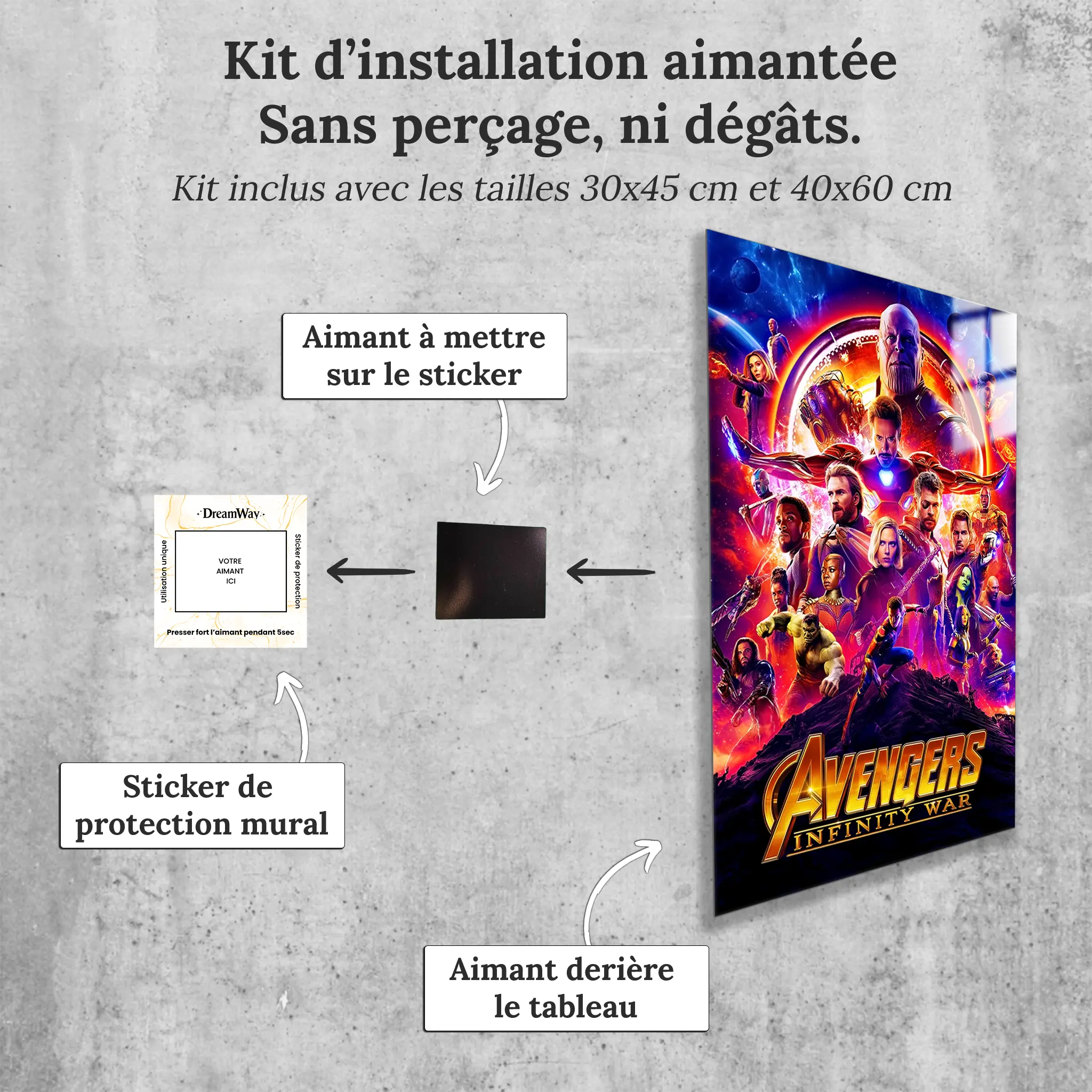 tableau-marvel-avengers-affiche-avec-installation-aimantee | DreamWay
