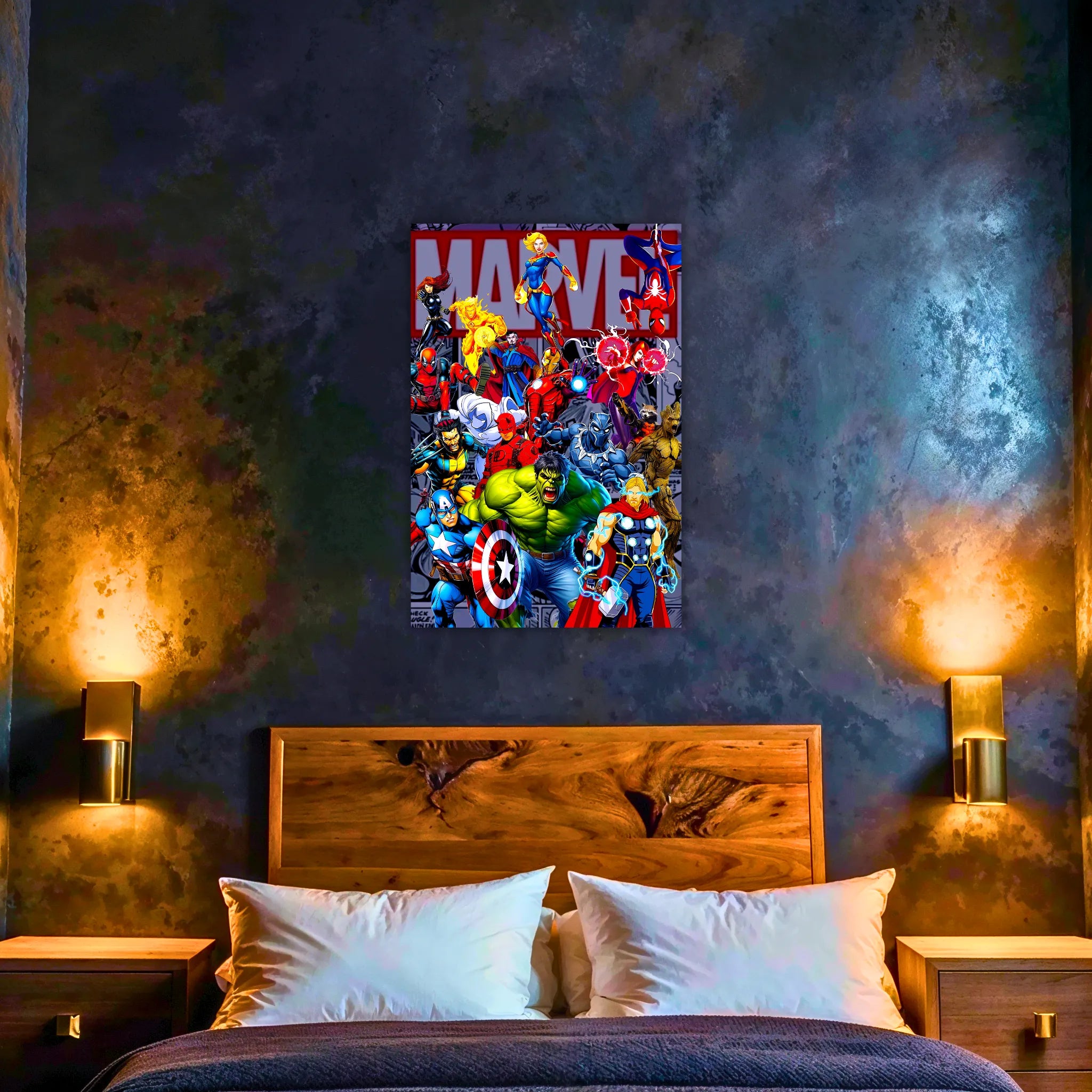 Tableau Marvel Avengers Héros Comics