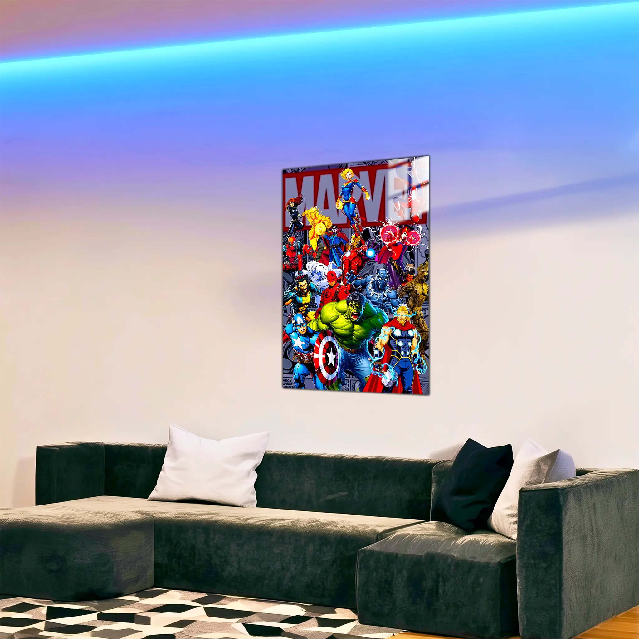 tableau-marvel-avengers-heros-comics-dans-le-salon | DreamWay