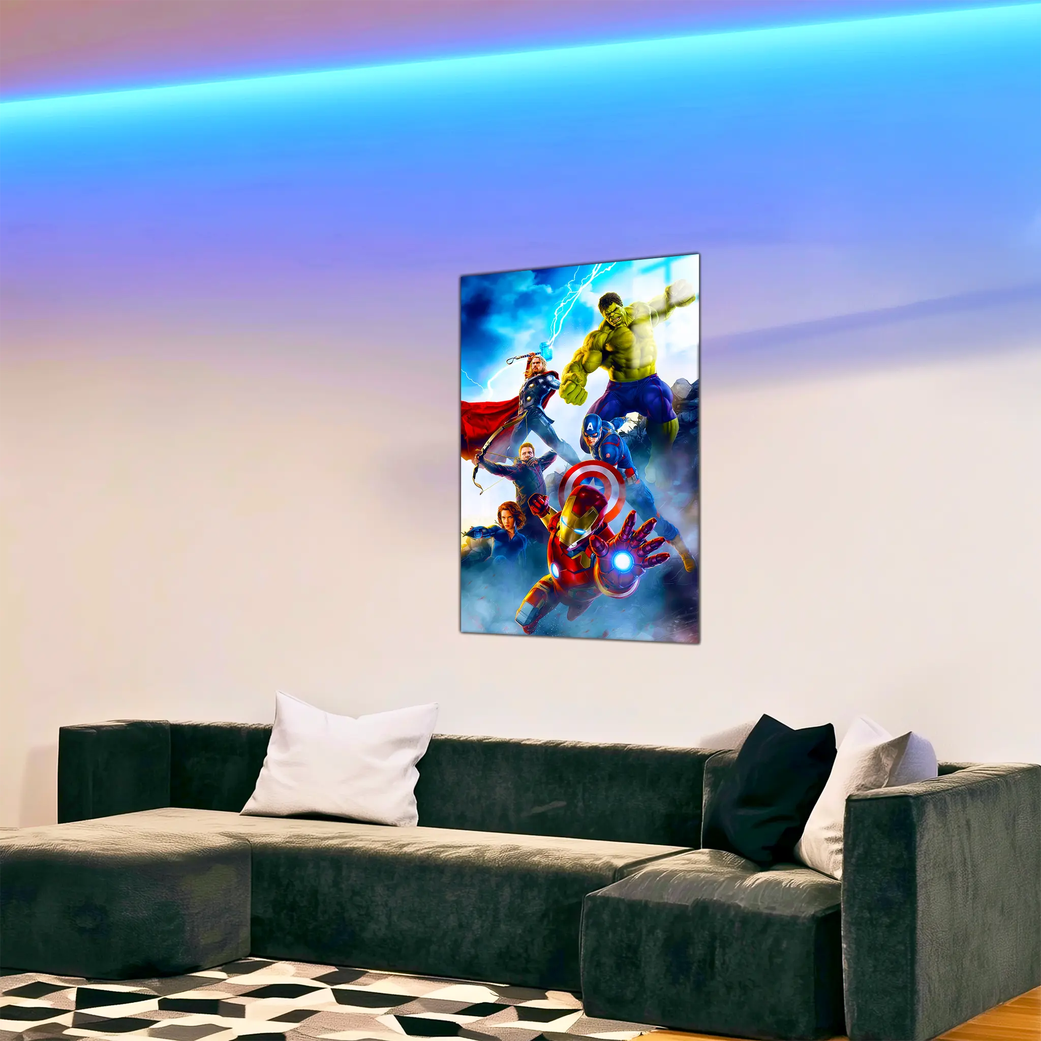 tableau-marvel-avengers-heros-dans-le-salon | DreamWay