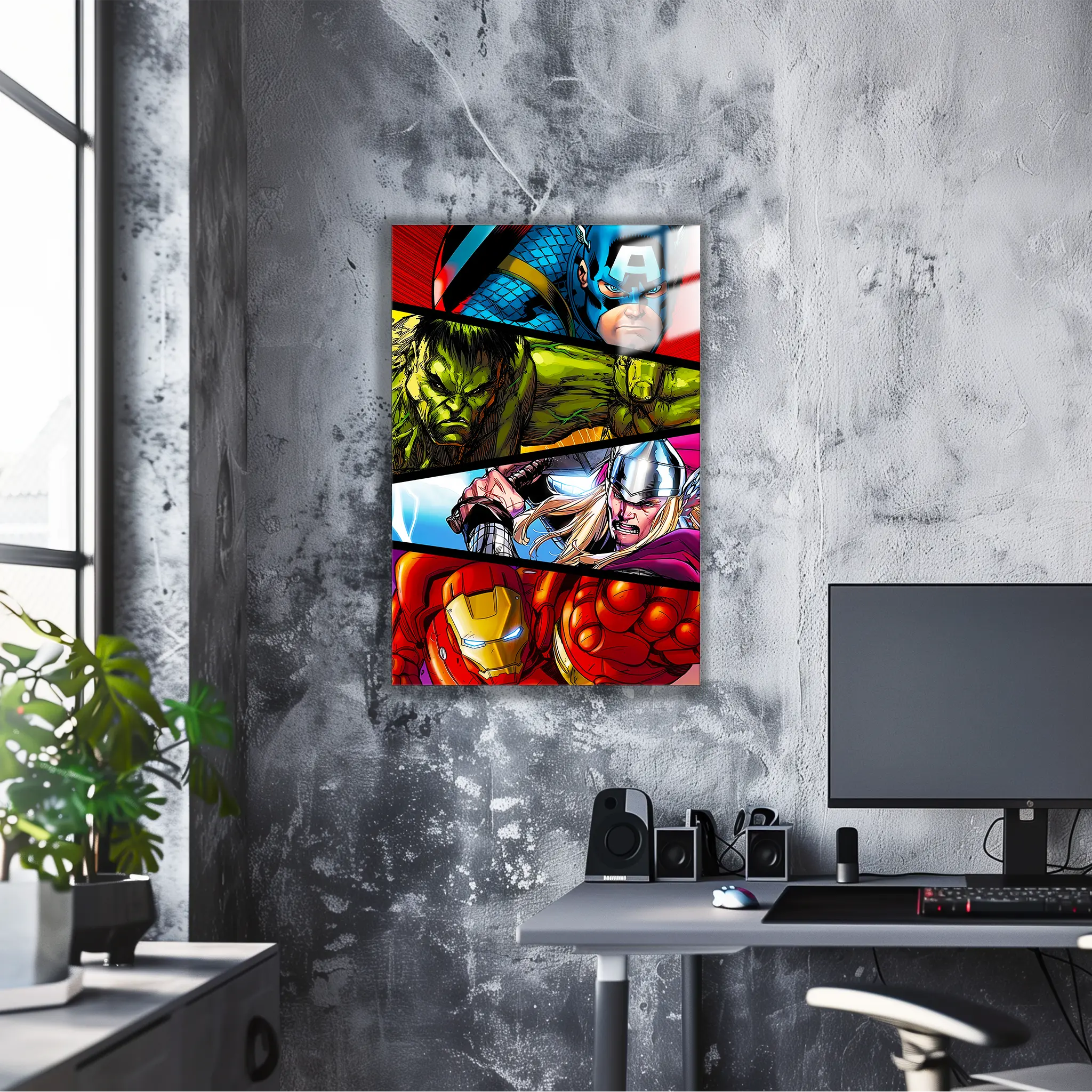 tableau-marvel-avengers-heros-portrait-dans-le-bureau | DreamWay