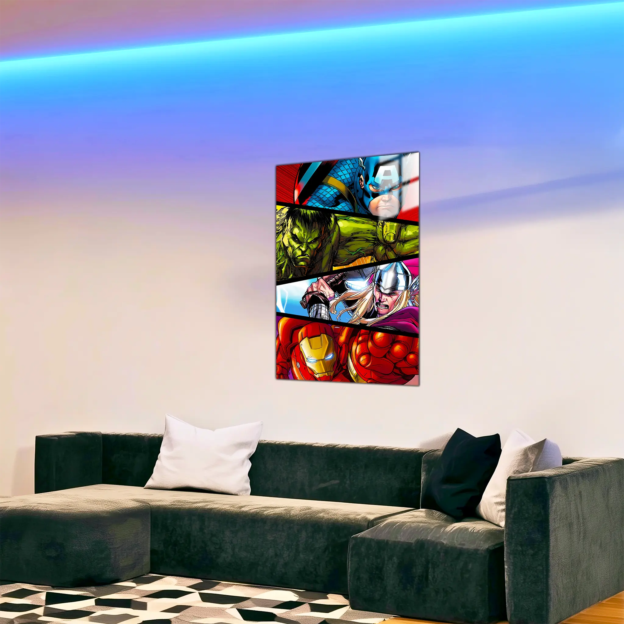 tableau-marvel-avengers-heros-portrait-dans-le-salon | DreamWay