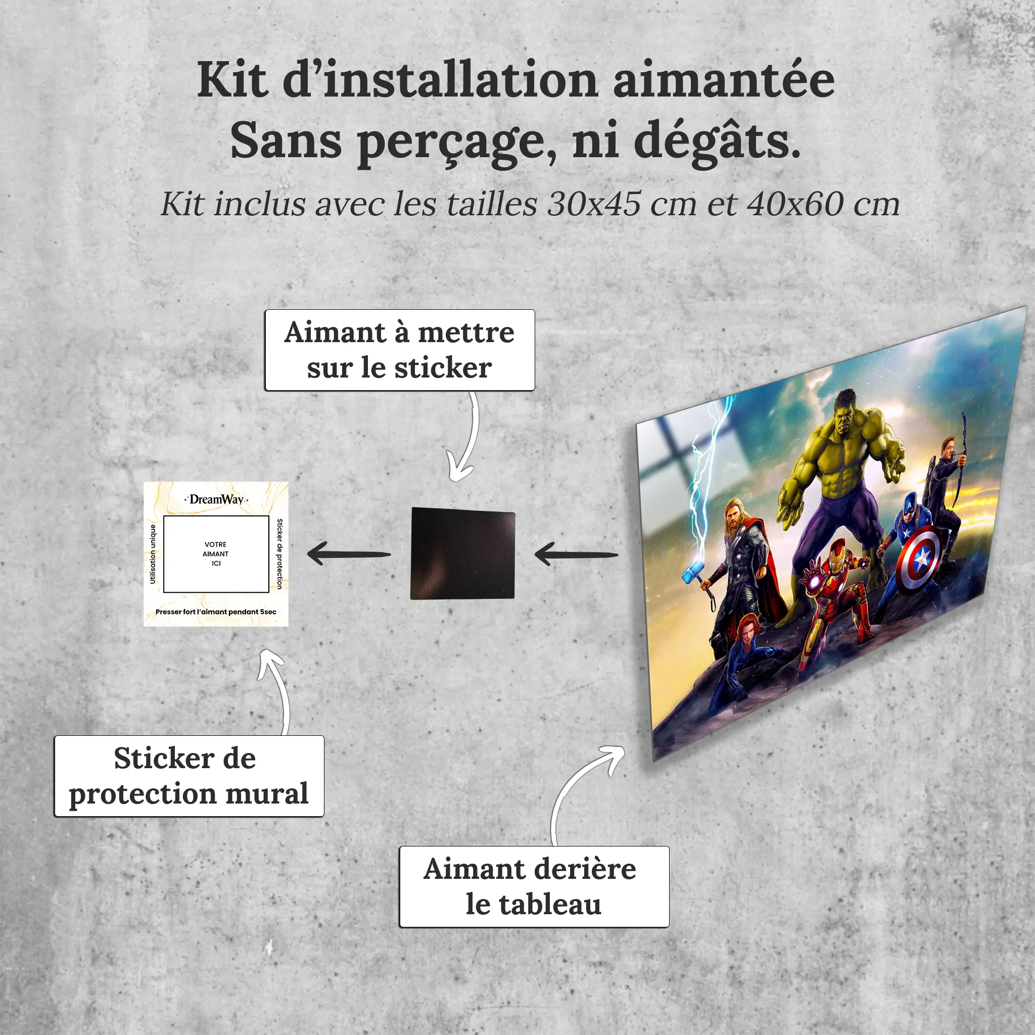 tableau-marvel-avengers-paysage-avec-installation-aimantee | DreamWay