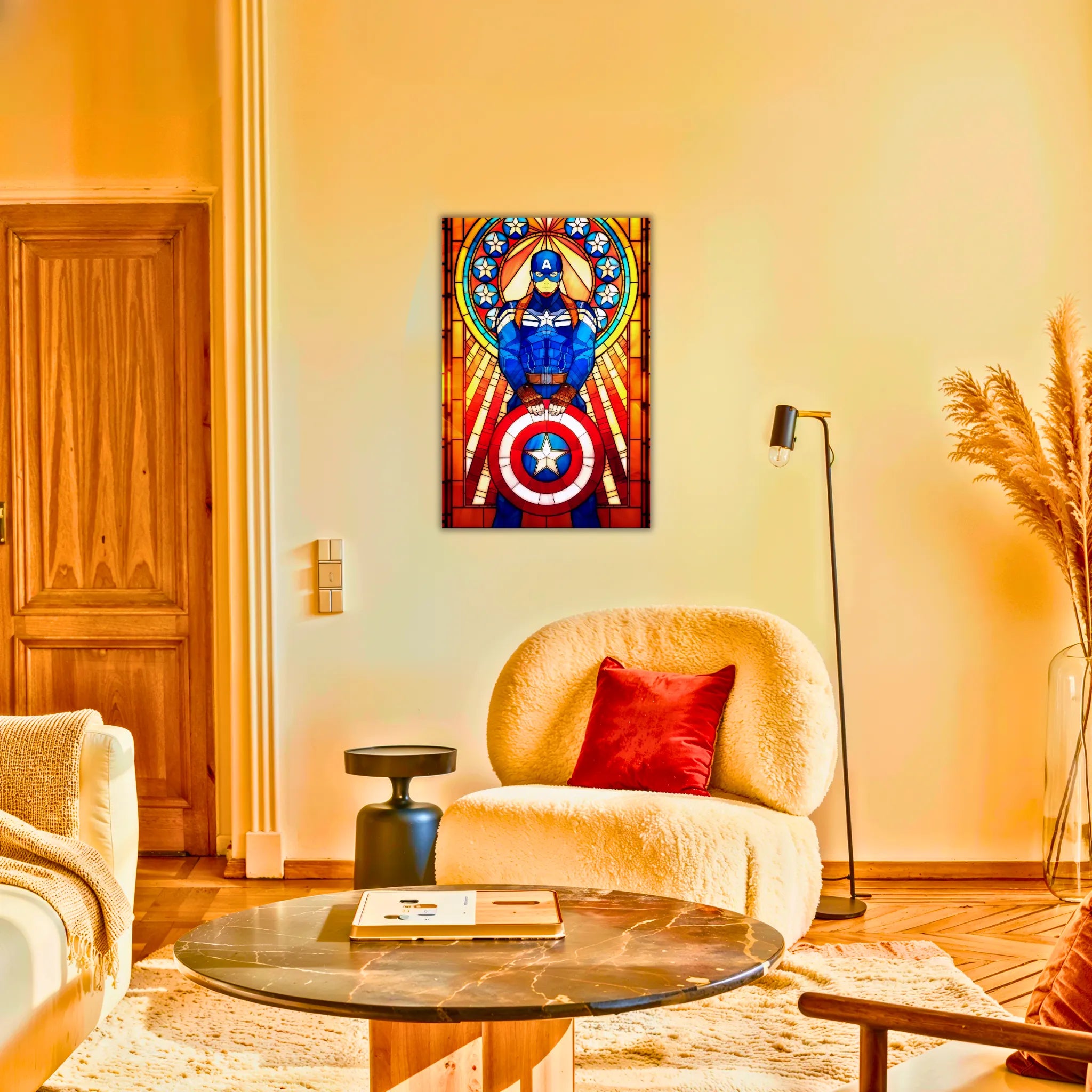 Tableau Marvel Captain America Vitrail