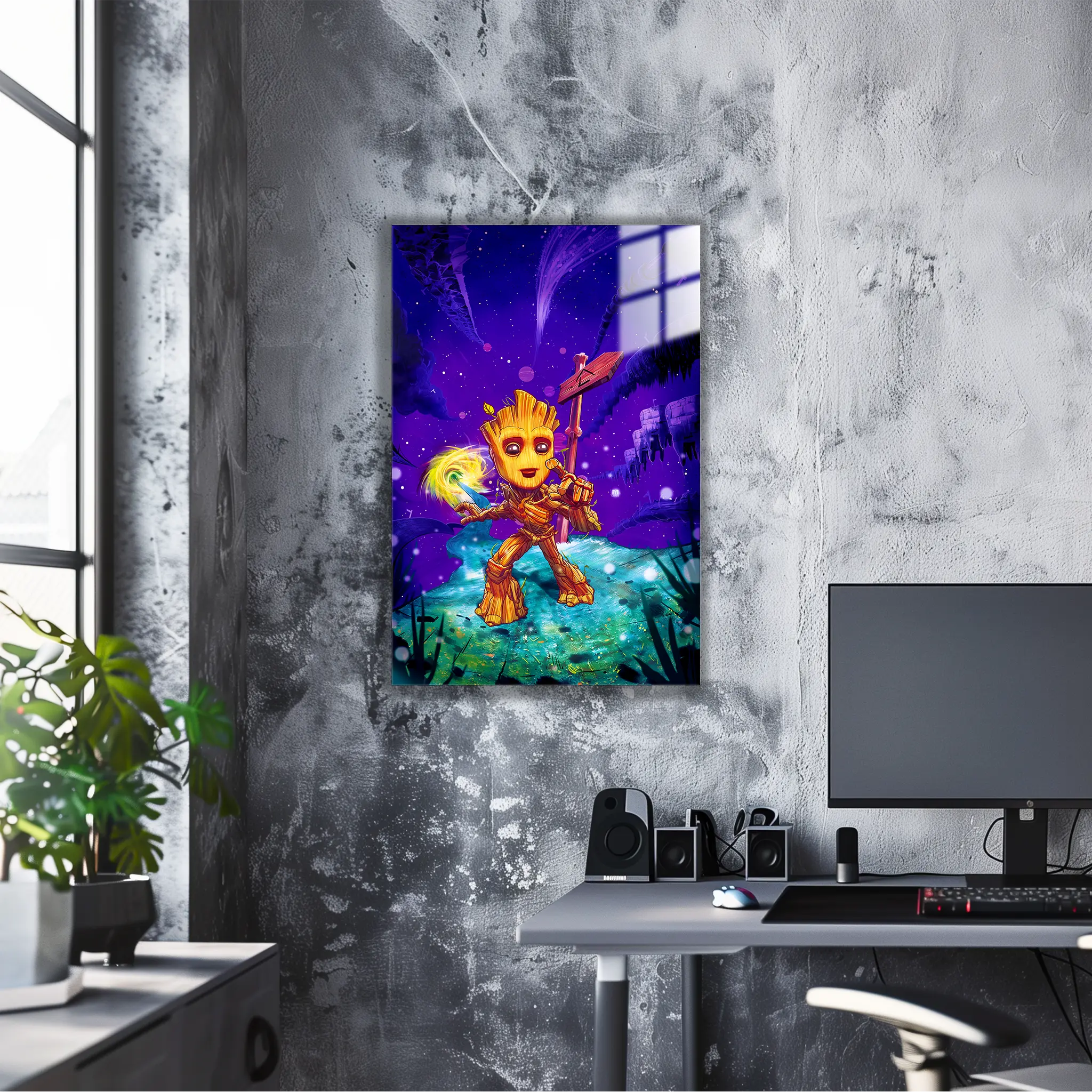 tableau-marvel-groot-aventurier-dans-le-bureau | DreamWay