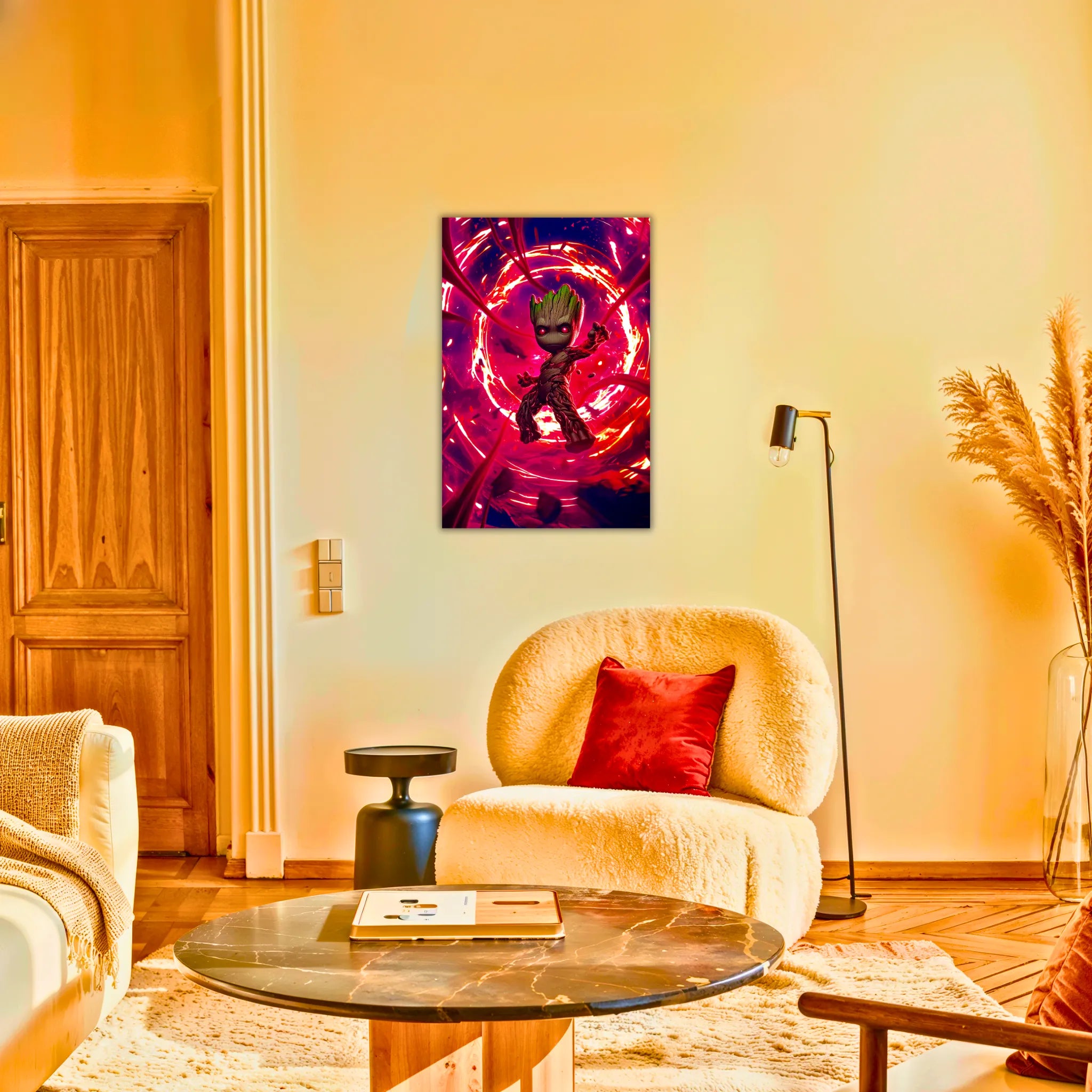 Tableau Groot Néon Rouge