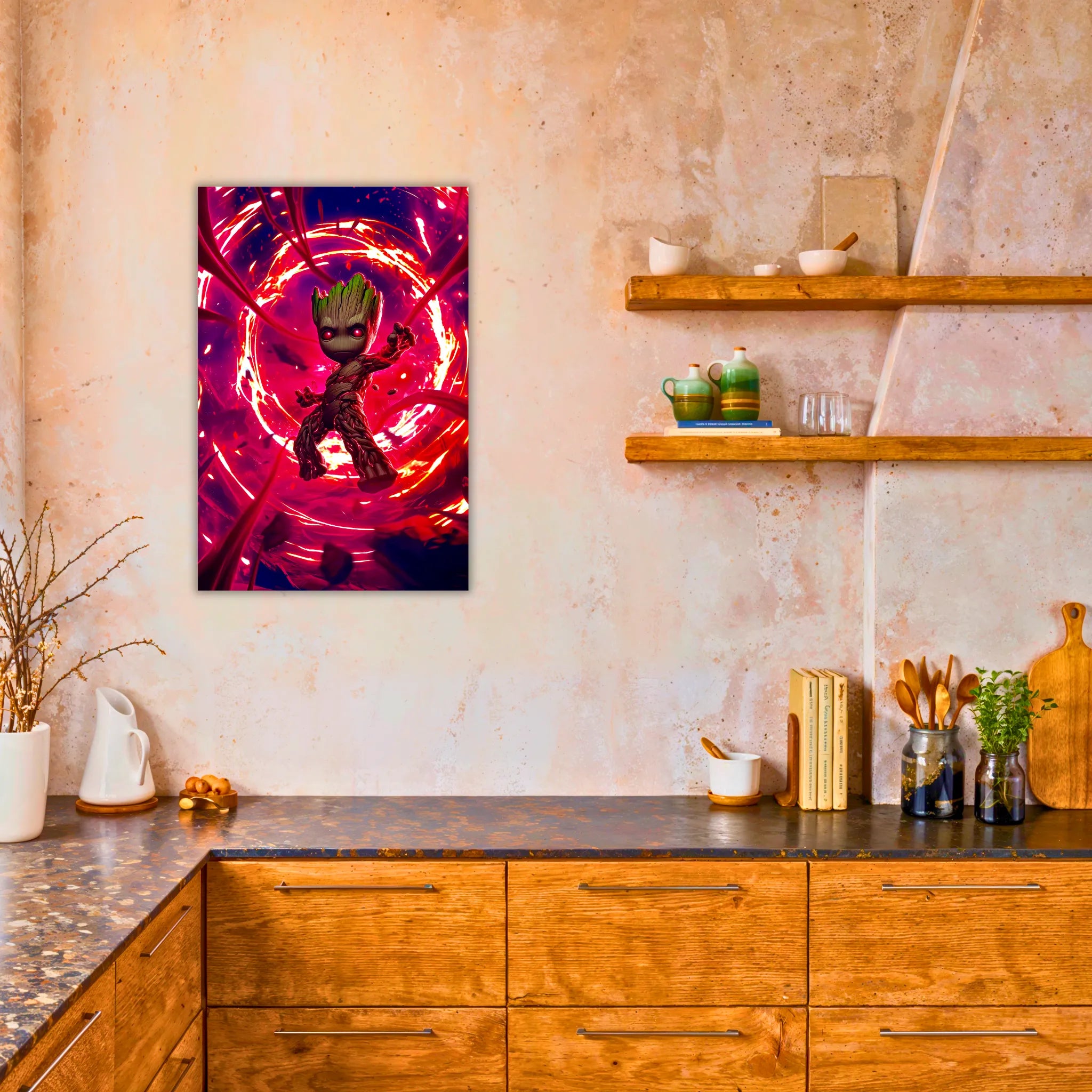 Tableau Groot Néon Rouge
