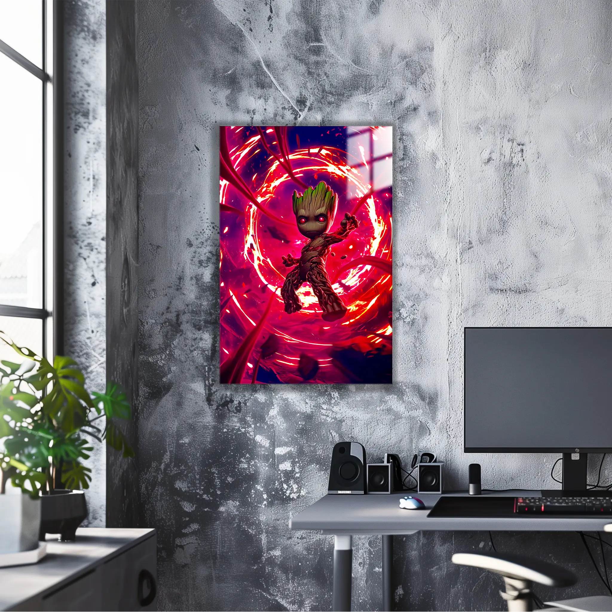 tableau-marvel-groot-neon-rouge | DreamWay