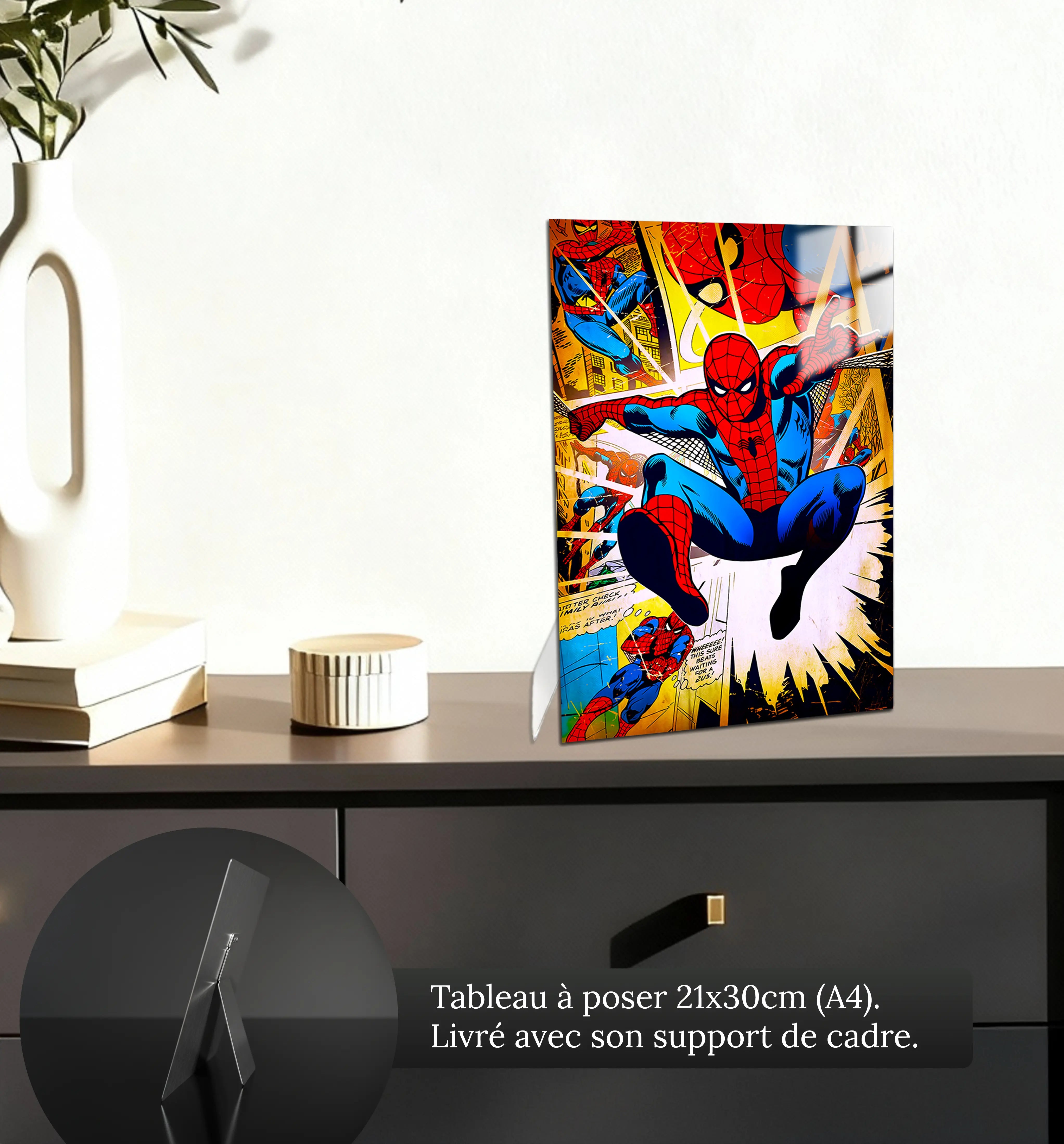tableau-marvel-spiderman-bd-comics-petit-format-a-poser-sur-meuble | DreamWay