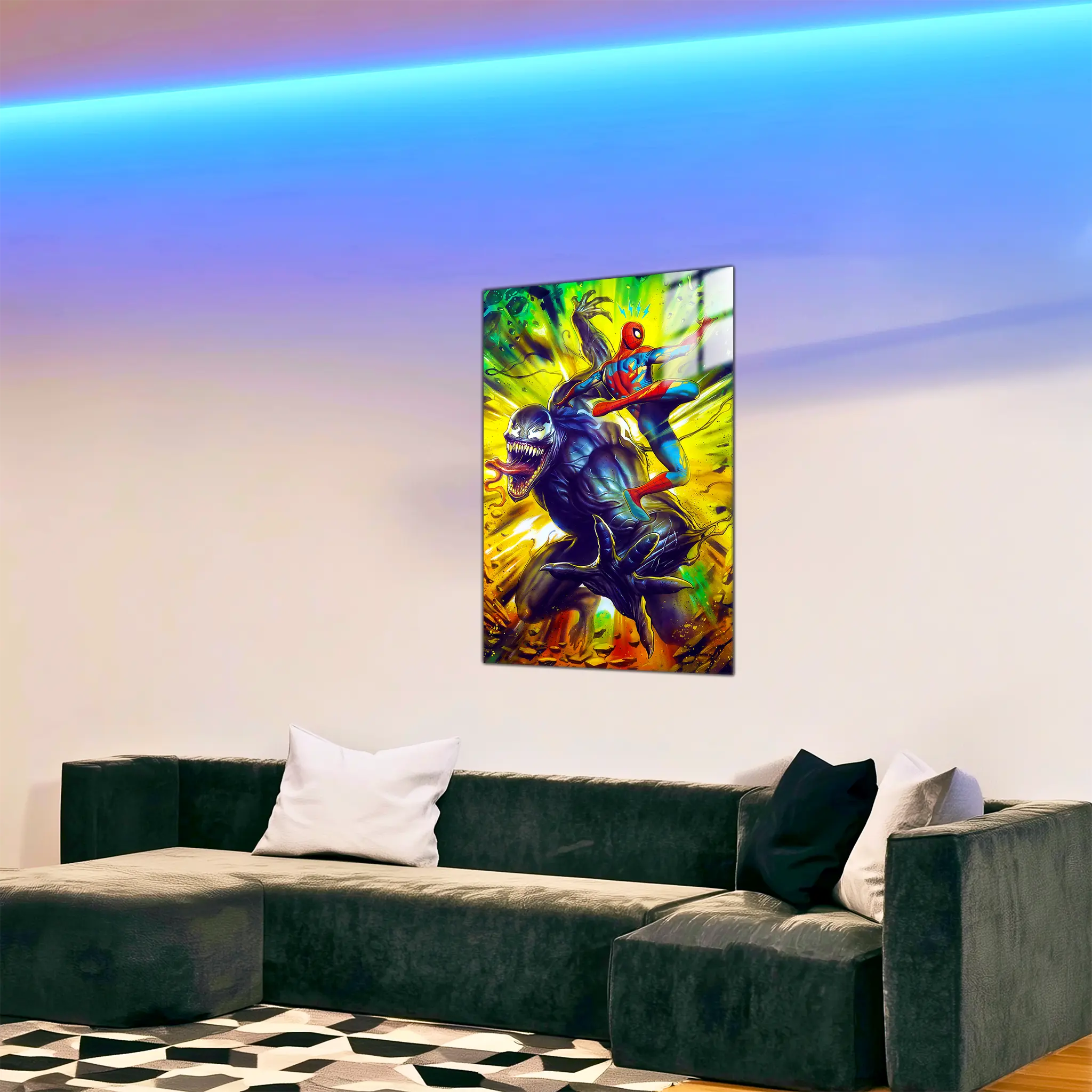 tableau-marvel-spiderman-et-venom-dans-le-salon | DreamWay