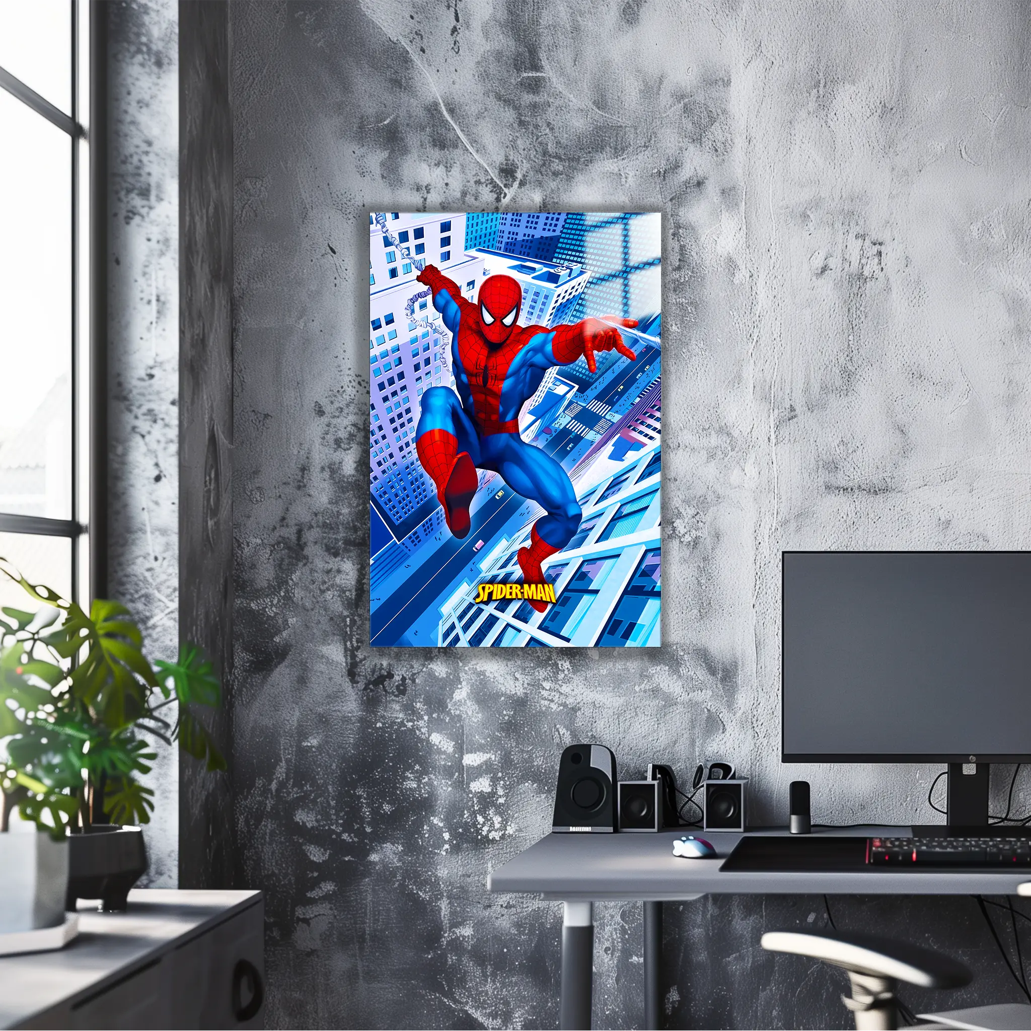 tableau-marvel-spiderman-ville-dans-le-bureau | DreamWay