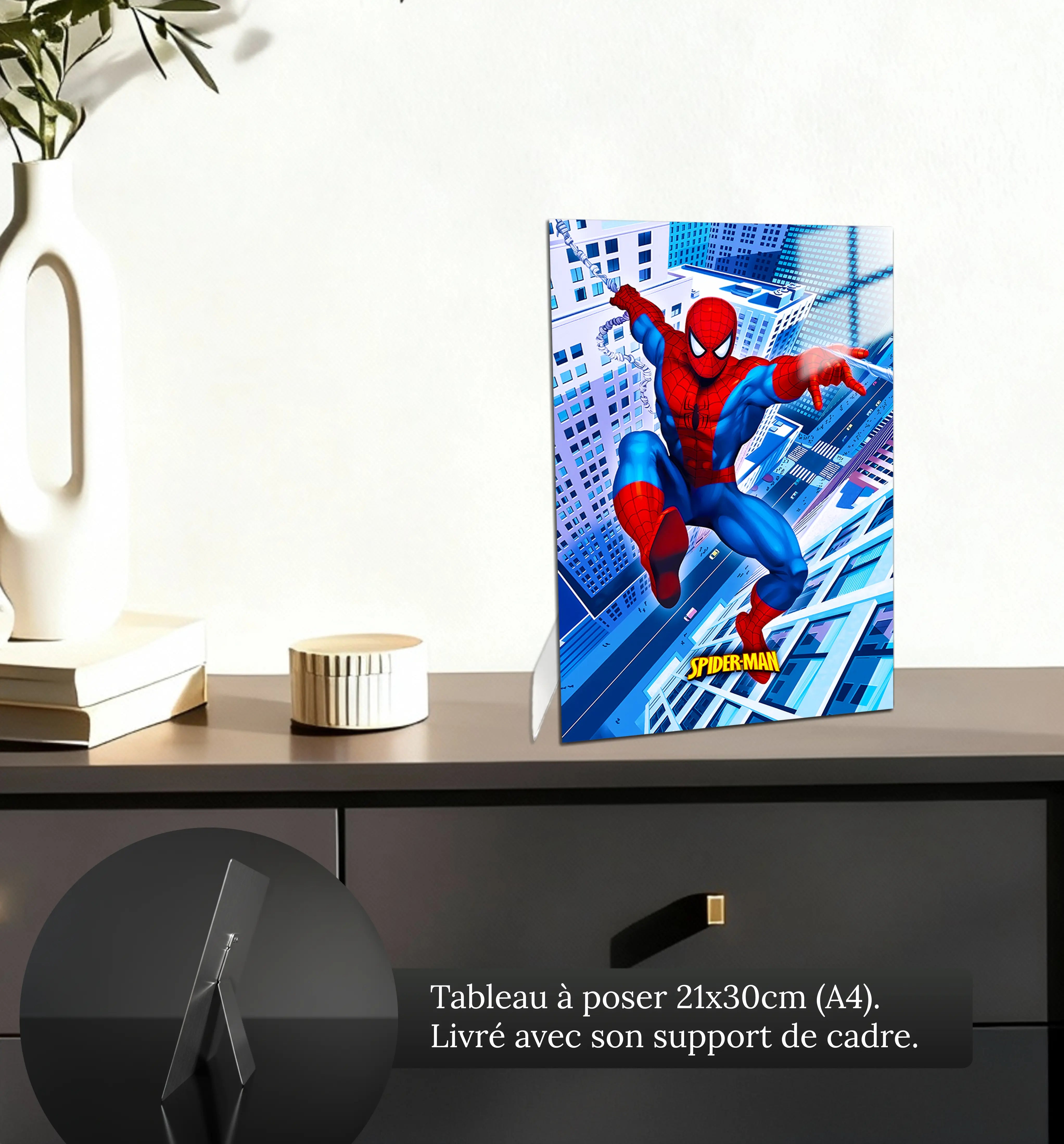 tableau-marvel-spiderman-ville-petit-format-a-poser-sur-meuble | DreamWay