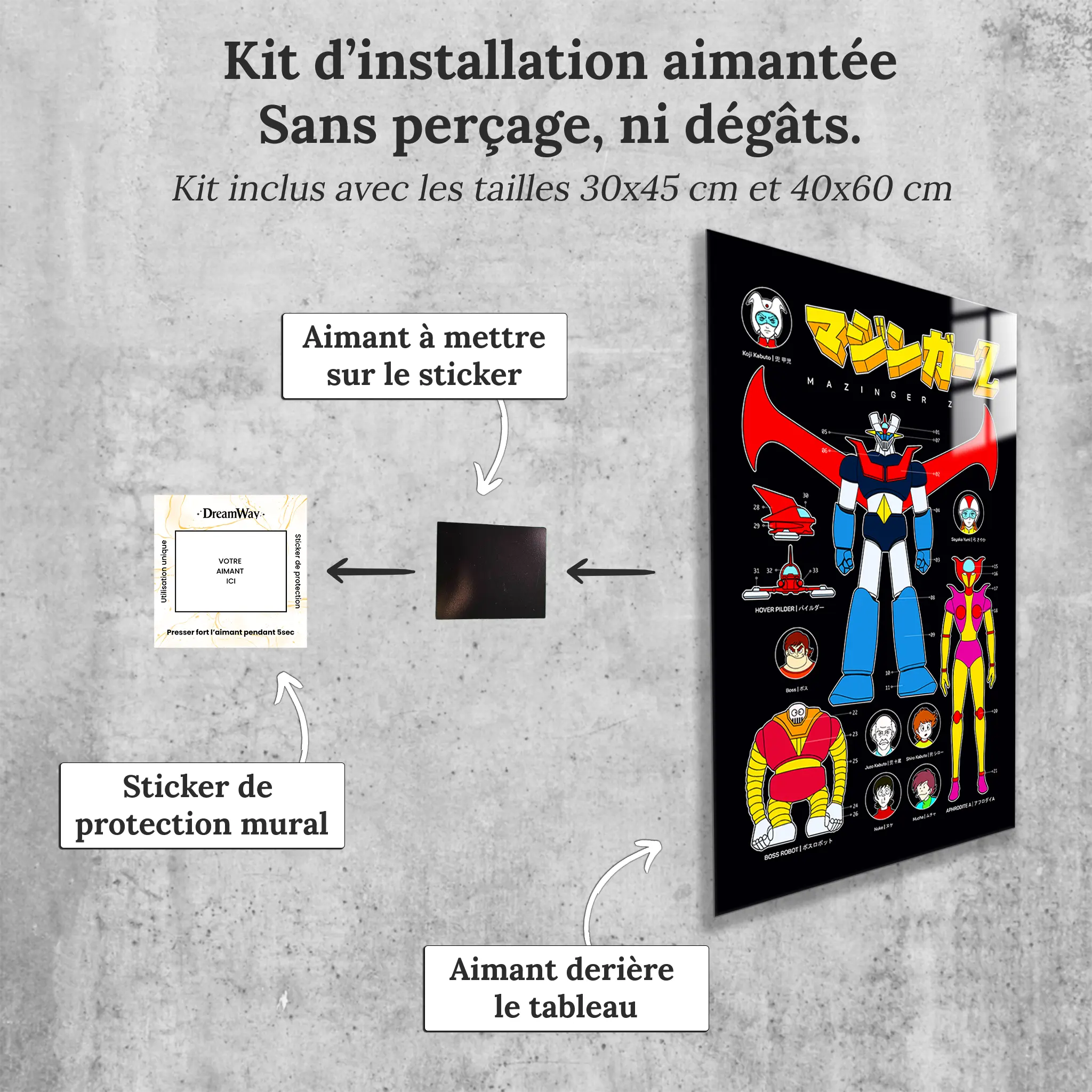 tableau-mazinger-z-affiche-avec-installation-aimantee | DreamWay