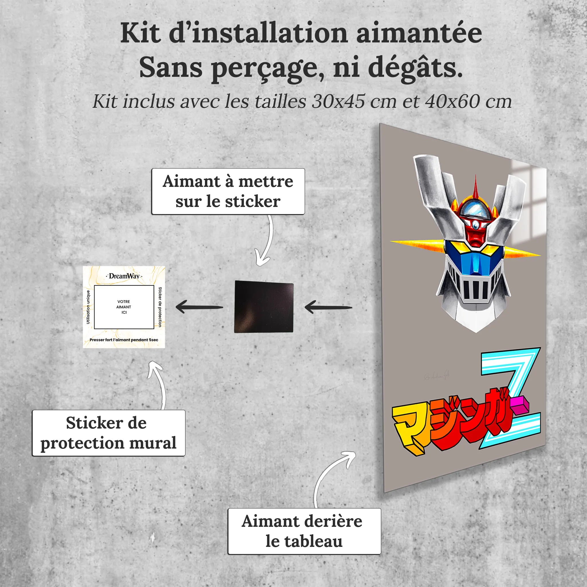 Tableau Mazinger Z Gris