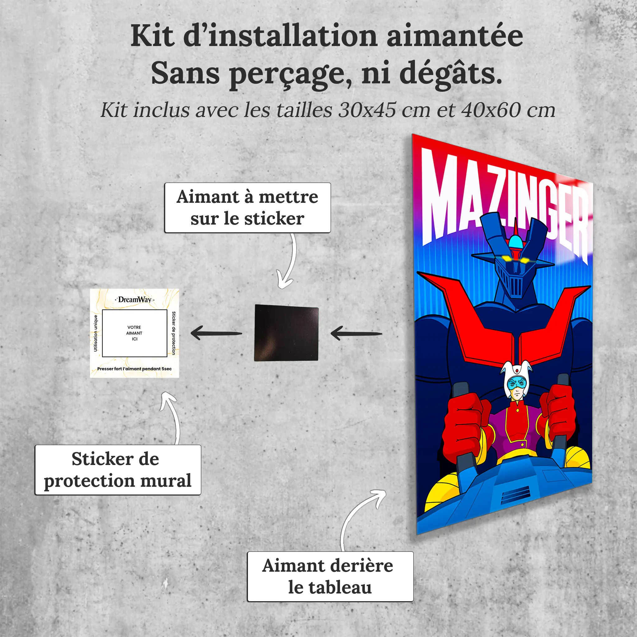 tableau-mazinger-z-vaisseau-avec-installation-aimantee | DreamWay