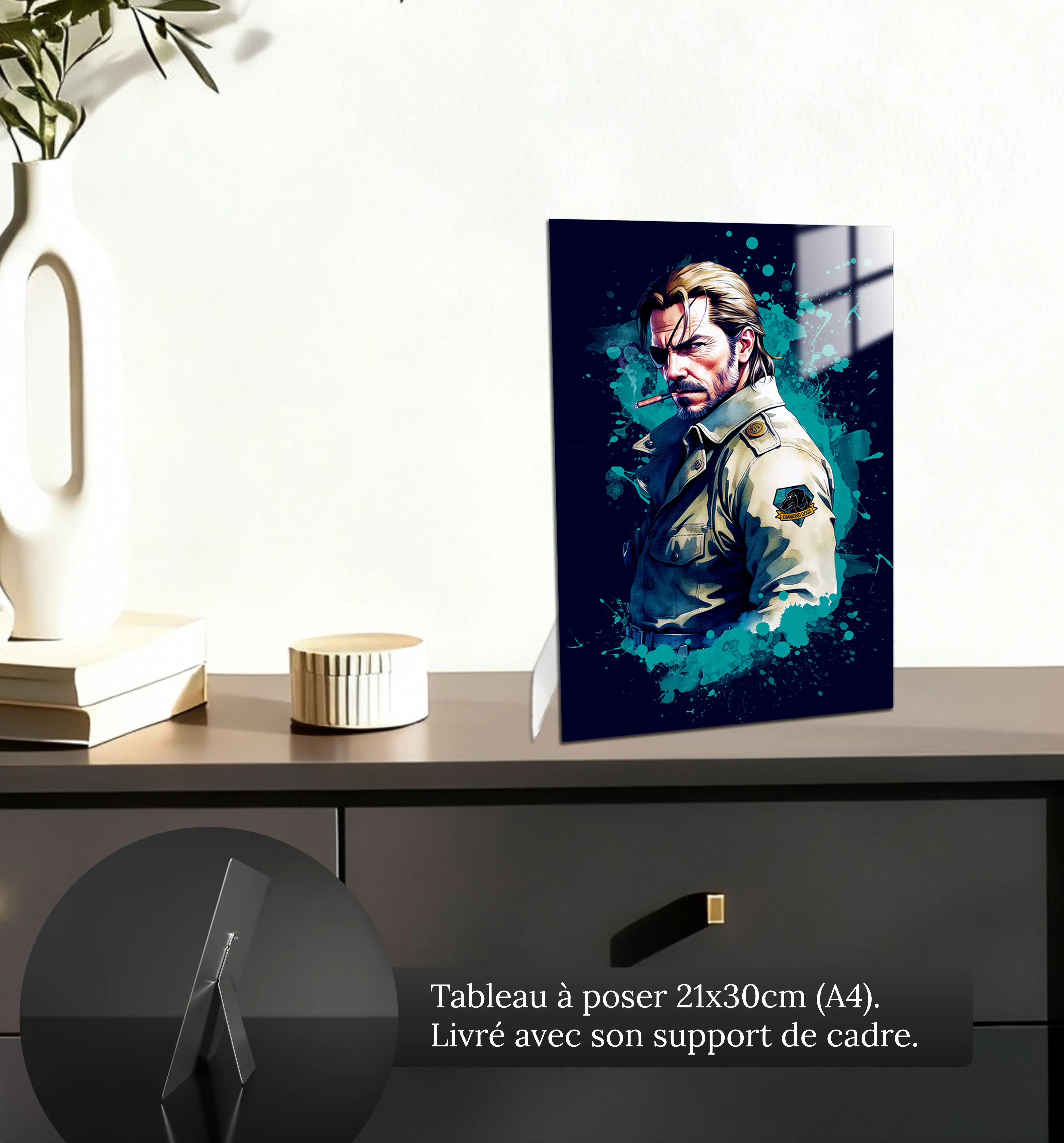 tableau-metal-gear-big-boss-petit-format-a-poser-sur-meuble | DreamWay